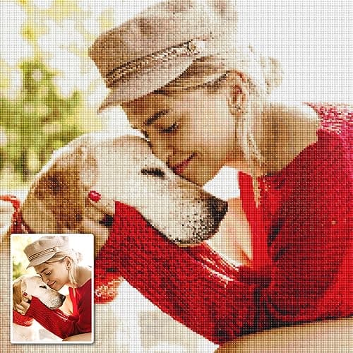 DPDP Diamond Painting Personnalisé Photo - Custom 5D Broderie Diamant Peinture Kit, Full Drill Peintures Photos Arts Cadeau Fête des Pères Mur Décor 30x40 cm
