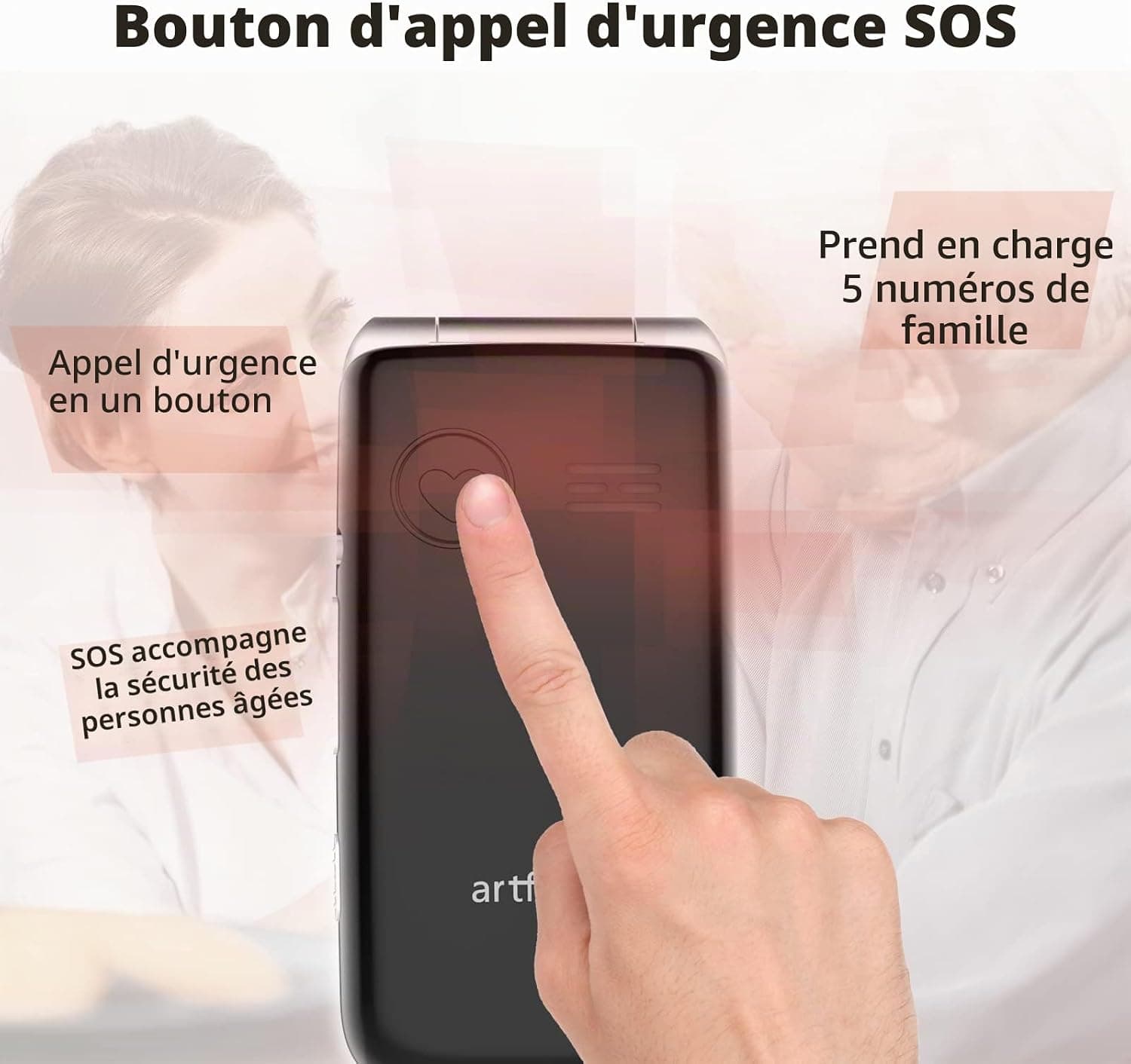 artfone F30 Noir - 4G Telephone Portable Senior Débloqué丨Téléphone Portable à Clapet avec Grandes Touches丨Bouton SOS丨écran de 2.4" 丨Station de Charge丨Fonction de Rappel de l'heure丨Radio FM