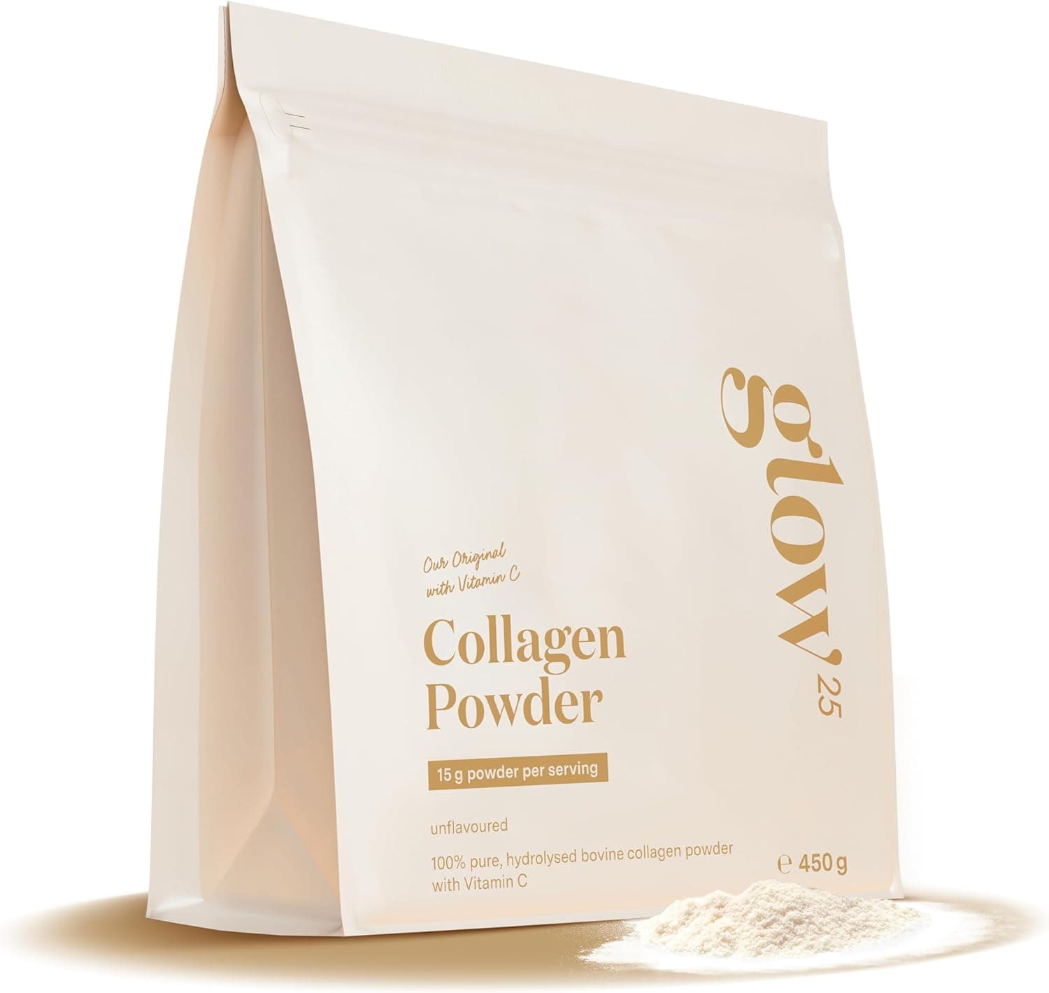 Glow25® Collagène en poudre – vitamine C – peptides type 1 et 3