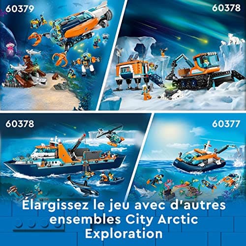 LEGO City Le Camion d’Exploration Arctique et Le Laboratoire Mobile, Jouet pour Enfants Dès 6 Ans, Garçons, Filles, Set sur la Science avec Véhicule, et 3 Figurines d'ours Polaire 60378