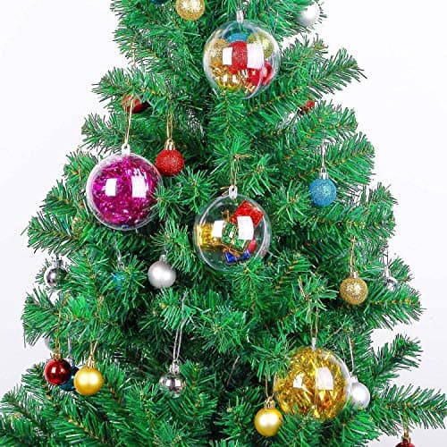 SUNSK Boules de Noël Transparente à Remplir 5cm Boule de Décoration en Plastique pour Décoration de Noël Fête Mariage Anniversaire 20 pièces