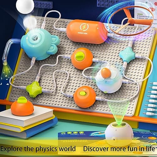 Kits de circuits pour la physique et la science, blocs de circuits encliquetables avec plaque de base classique pour l'exploration de l'électronique, blocs électroniques DIY, jouets éducatifs STEM, 3+