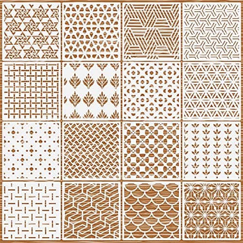 OOTSR 16 Pièces Pochoir de Peinture en Plastique, Pochoir Dessin Peinture Pochoirs de Peinture Réutilisables pour DIY Scrapbooking Bois Meubles Mur Maison Décor