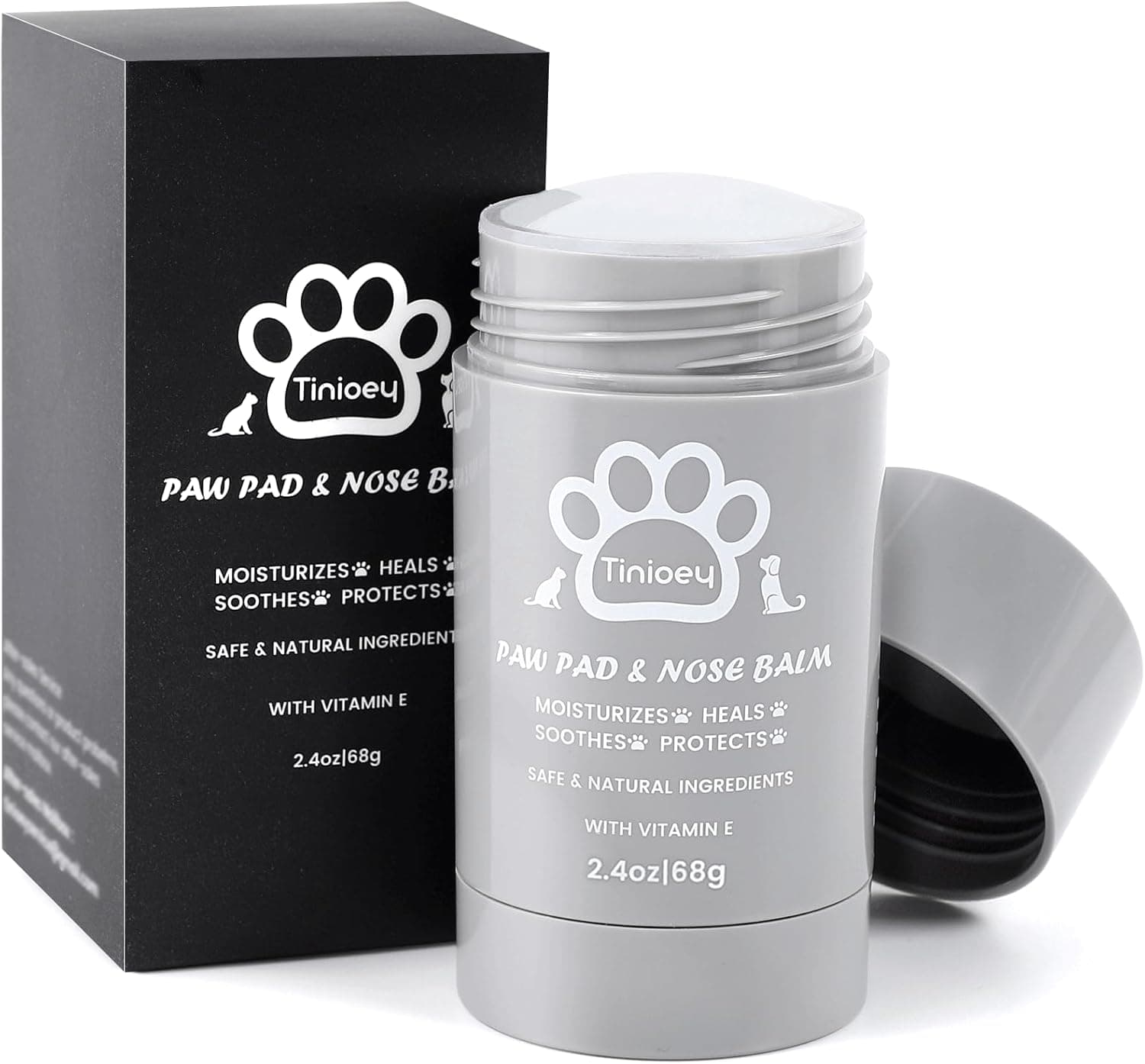 Baume Coussinet Chien Stick 68g -100% Bio & Naturel - Hydrate, Guérit, Protège Contre Neige, Sel, Pattes Craquelées & Nez - Creme Coussinet Chien - Chien Accessoires pour Pattes Protections