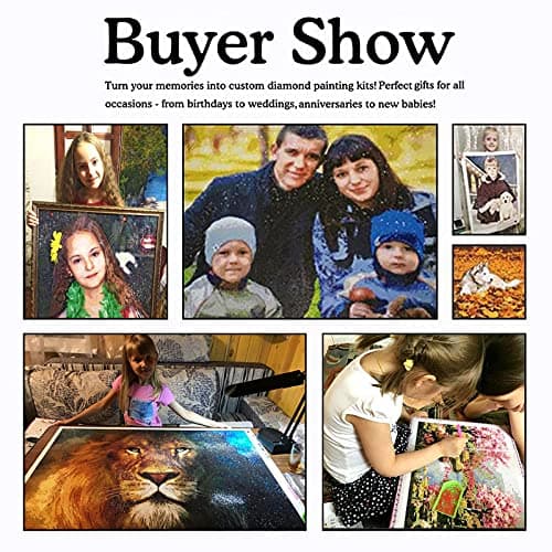 Lehaha Diamond Painting Personnalisé Photo,5d Diamant Painting Personnaliser Broderie Diamant Peinture Kit Full Drill Custom Diamond Painting Adulte Enfant Chat Paysage(Diamond Rond,30 x 40 cm)