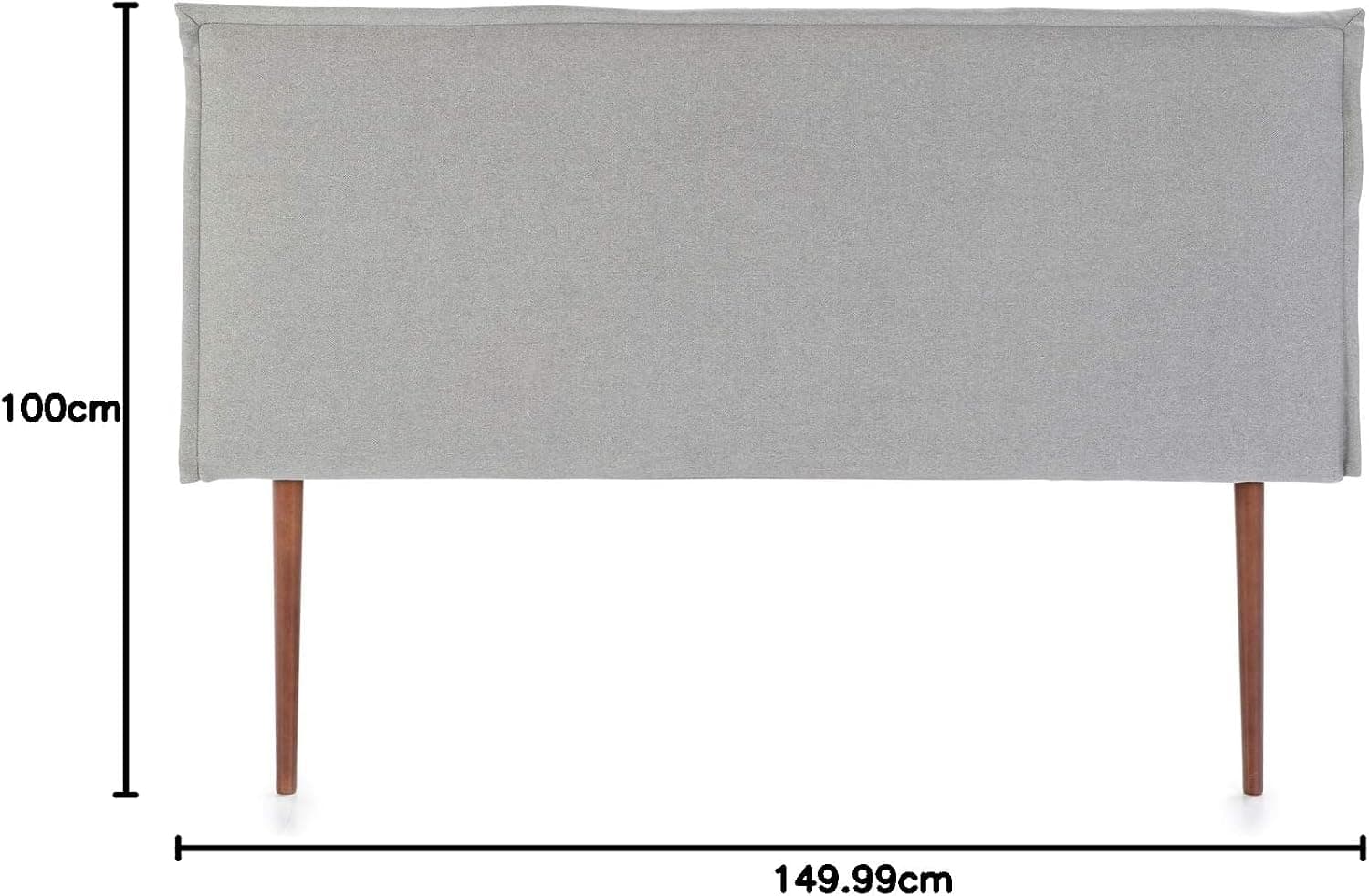 Tête de lit Berlin 150x100 cm, Tissu Grey, Épaisseur Totale de 8 cm