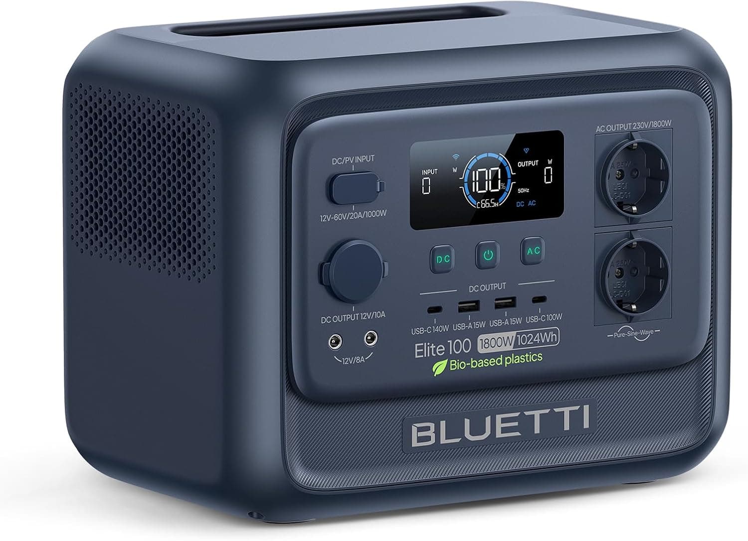 BLUETTI Elite 100 V2 Biomatériau 1024Wh Générateur Électrique Portable | Coque écologique 35% plus compacte. Batterie LiFePO4. Pour camping et pannes de courant.