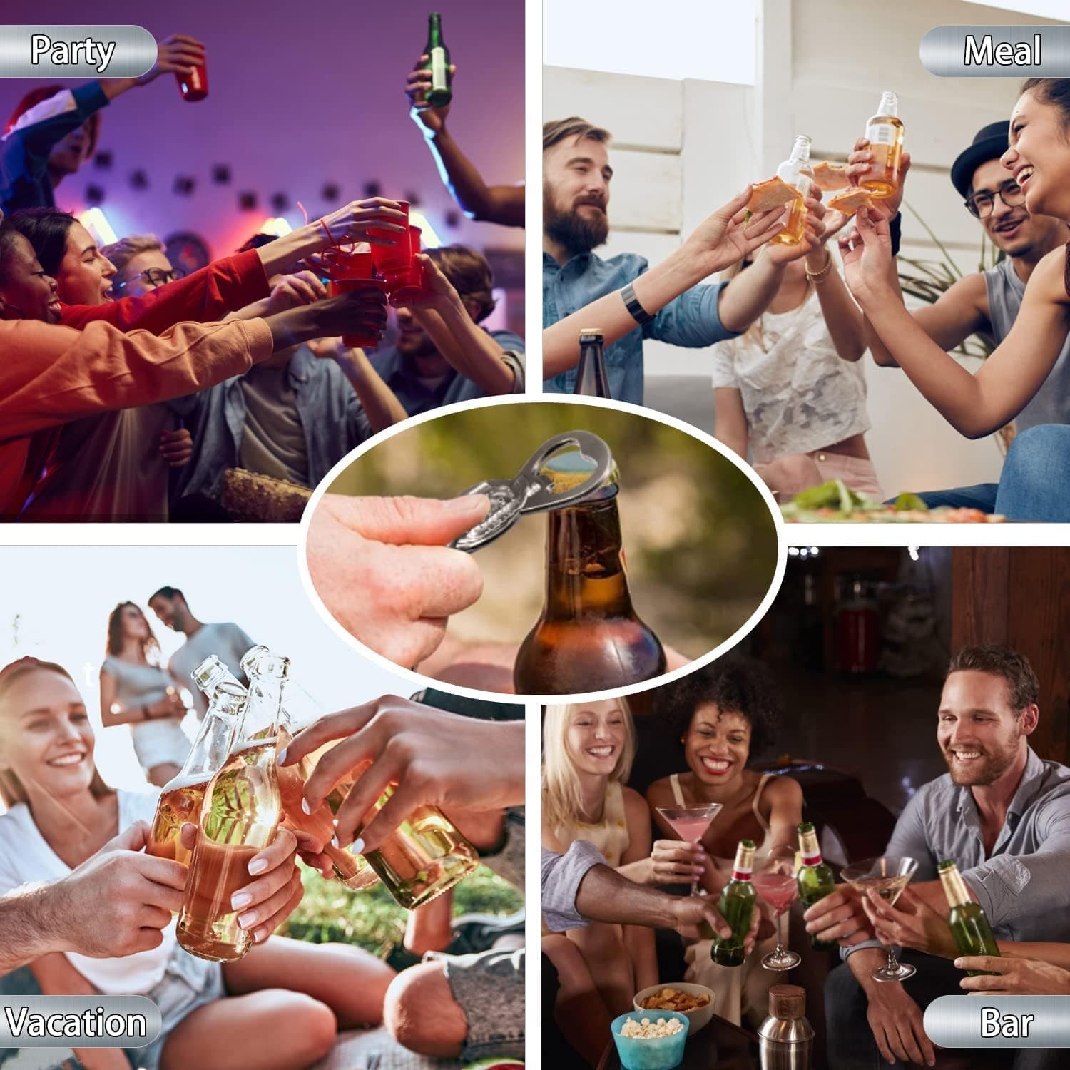 LKKCHER Décapsuleur de Bière de Moto Argent Foncé, Cadeau Idée Unique et Originale pour Hommes Occasions Spéciales