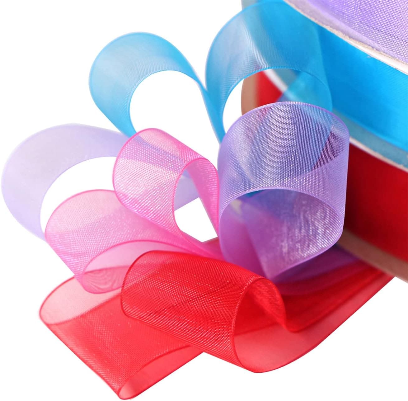 Trimming Shop Organza Ruban Tissé Bord Large Extra Fin pour Cadeau Paquet Emballage, Scrapbooking, Arts et Artisanat, Fête Décoration, Cheveux Noeuds - Bordeaux, 10mm