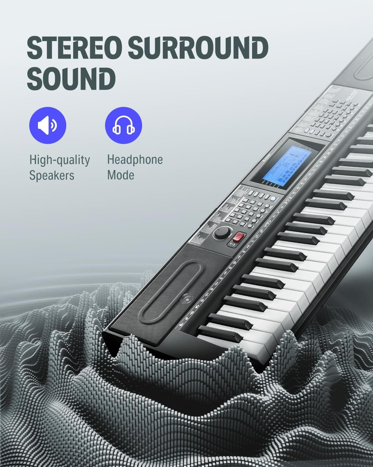 Donner Keyboard Piano 61 Key, Kit de clavier électrique avec 249 voix, 249 rythmes - Comprend un support de piano, un tabouret, un microphone, Cadeau pour les débutants, Noir(DEK-610S)