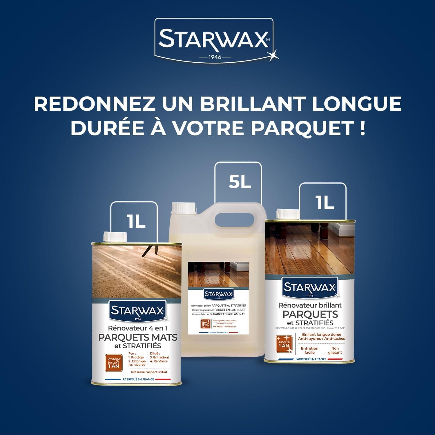 STARWAX Rénovateur brillant parquets, 1L