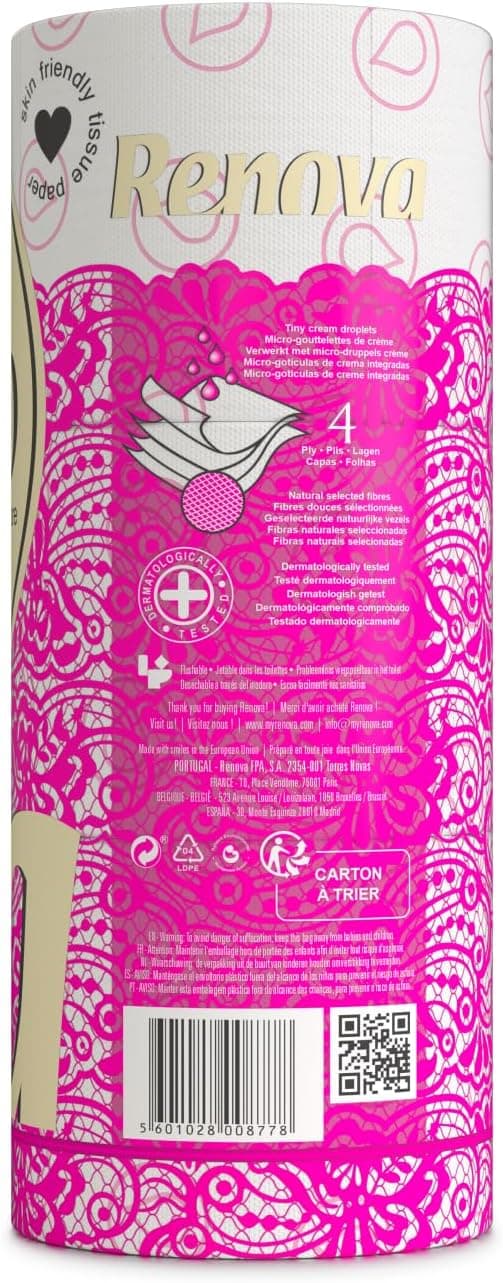 Renova Papier Hygiénique Deco|12 rouleaux|Décoré|Confort|4 plis (Lot de 2)