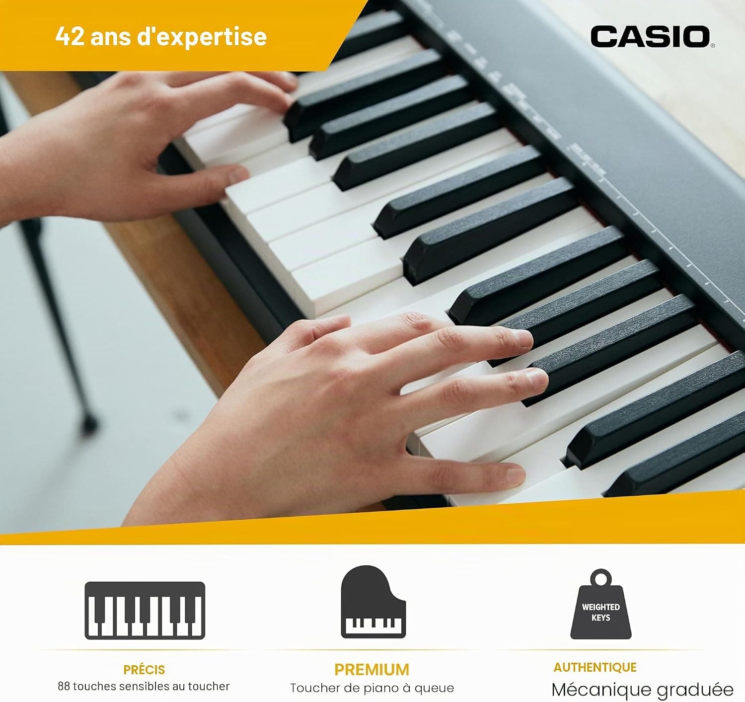 Casio CDP-S110BK Piano Numérique 88 Touches Pondérées, 10 sons, Noir