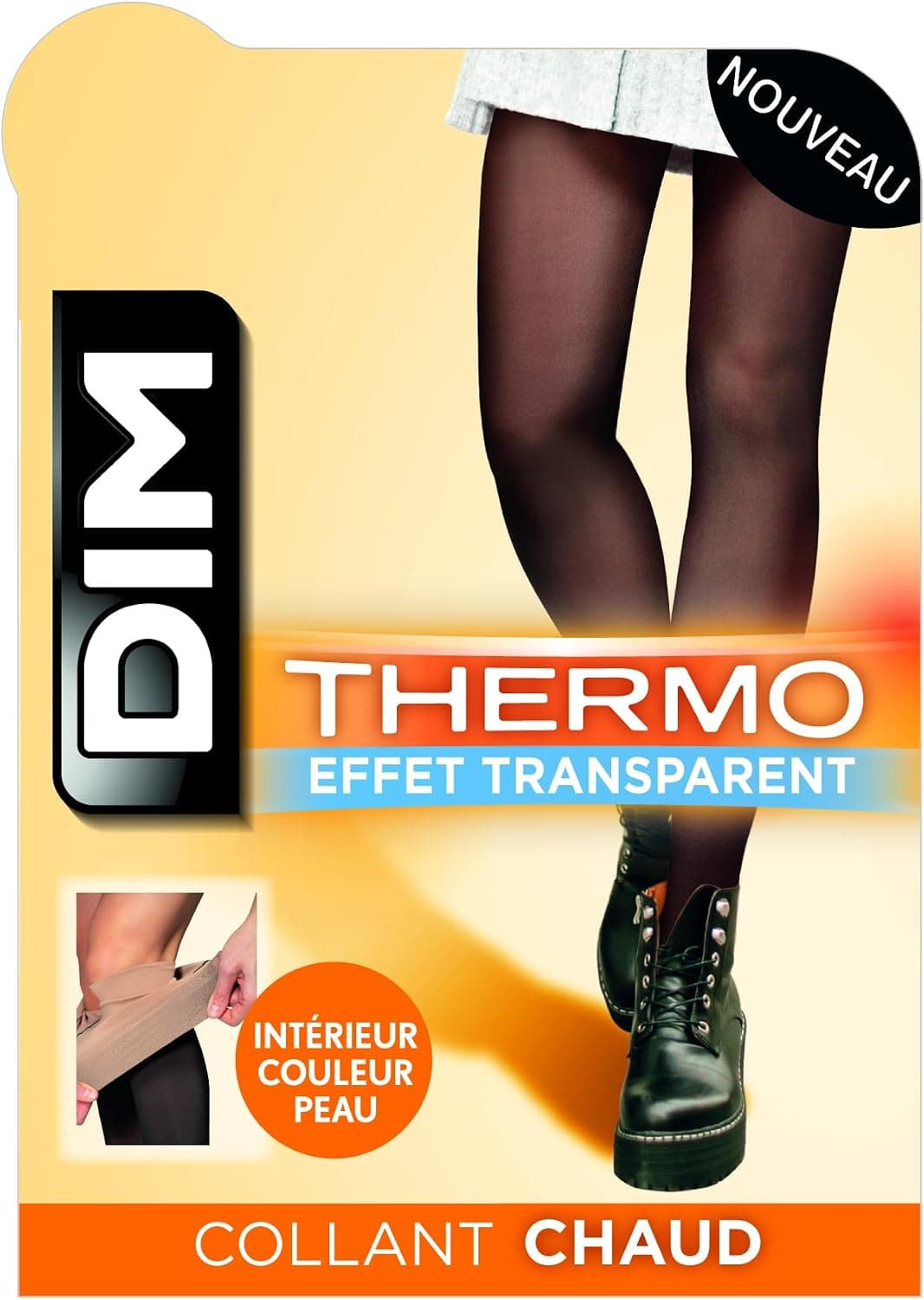 DIM Collant Femme Thermo 80D | Intérieur Polaire Chaud | Effet Transparent | Hiver Confort et Élégance