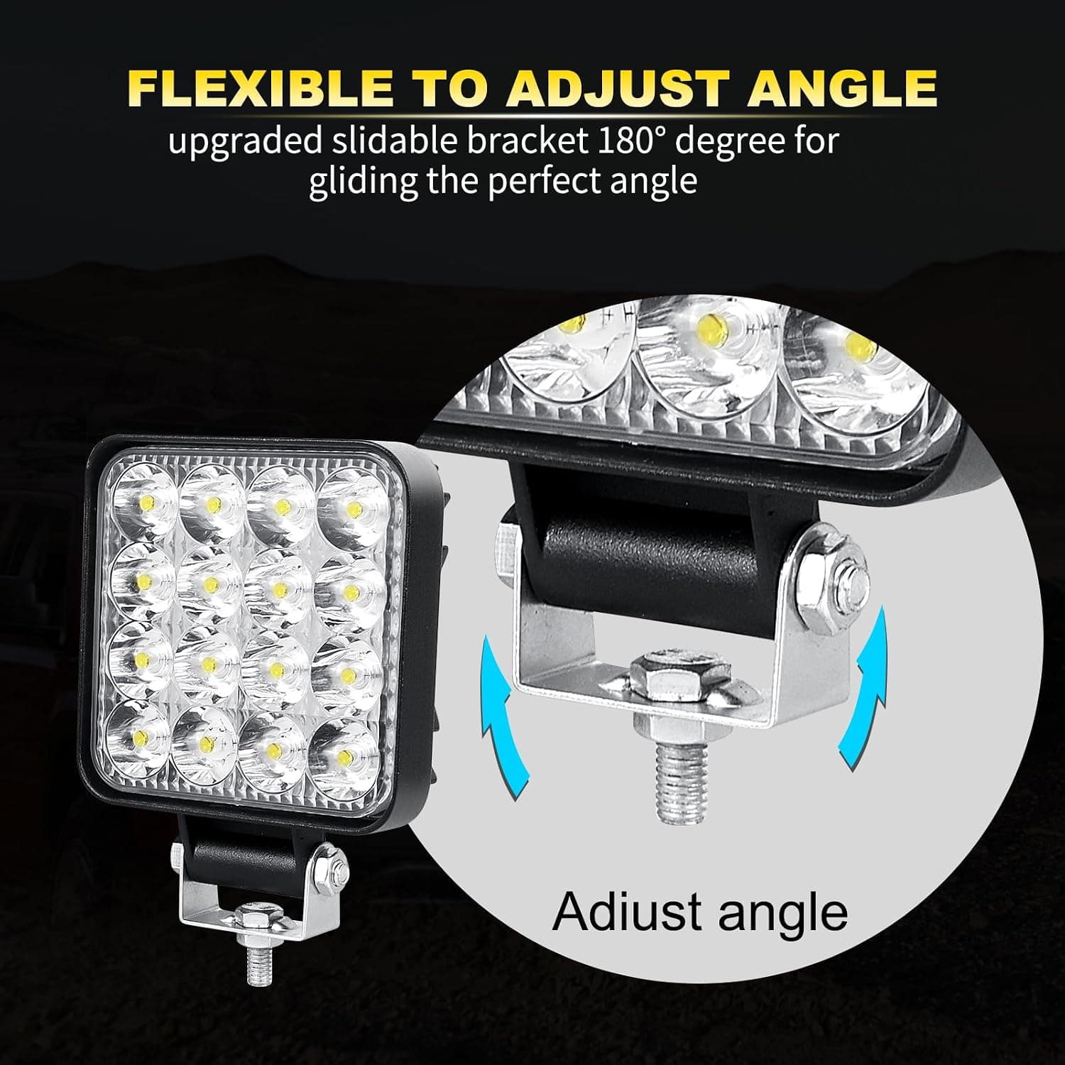 Willpower 2PCS Phare de Travail LED 3.3'' 48W Projecteur LED 12V 24V Etanche IP67 Spot Feux Antibrouillard pour 4x4 Voiture Camion Tracteur SUV Bateau Quad Vehicule