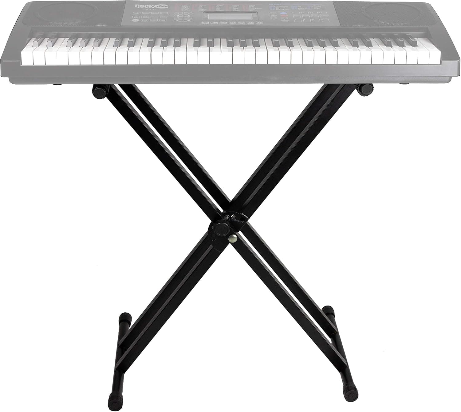 RockJam RJX29 Support de Clavier en X Réglable pour Piano Numérique | Support piano et clavier réglable en hauteur à déverrouillage rapide pour cours, pratique à domicile, studio et scène