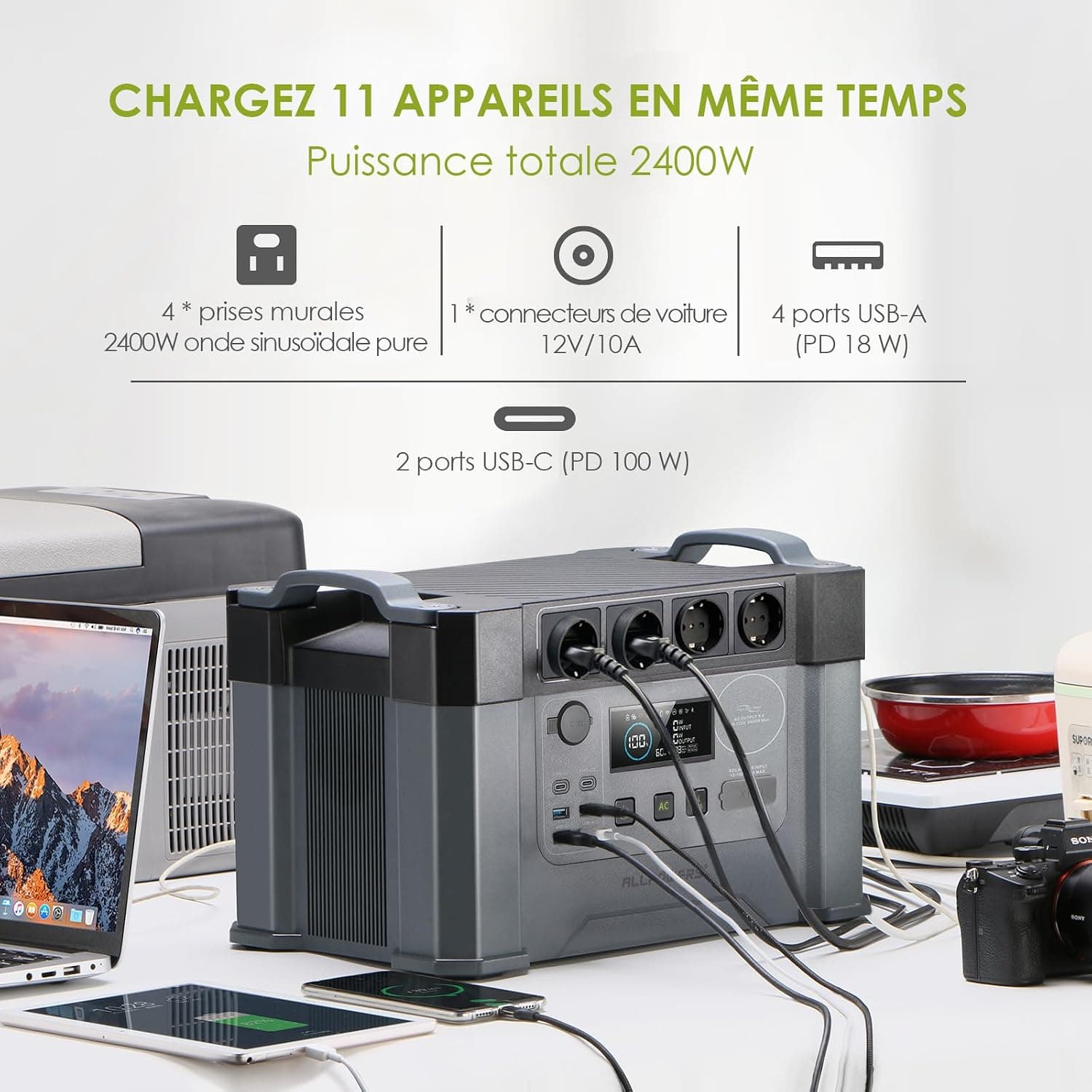 ALLPOWERS S2000Pro Station électrique portable 2400W 1451Wh (crête 4000 W)