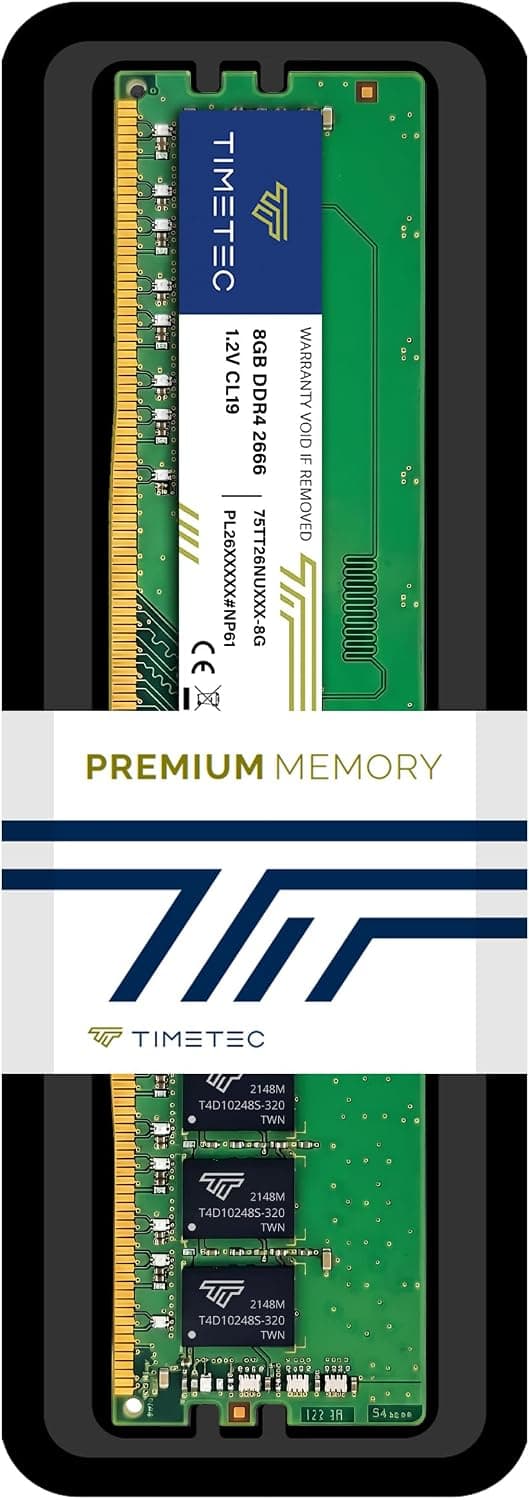 Timetec 8 Go DDR4 2666 MHz (PC4-2666V) PC4-21300 UDIMM RAM de Bureau – Non ECC sans Tampon, 288 Broches, 1,2 V, CL19 Module de mémoire DIMM