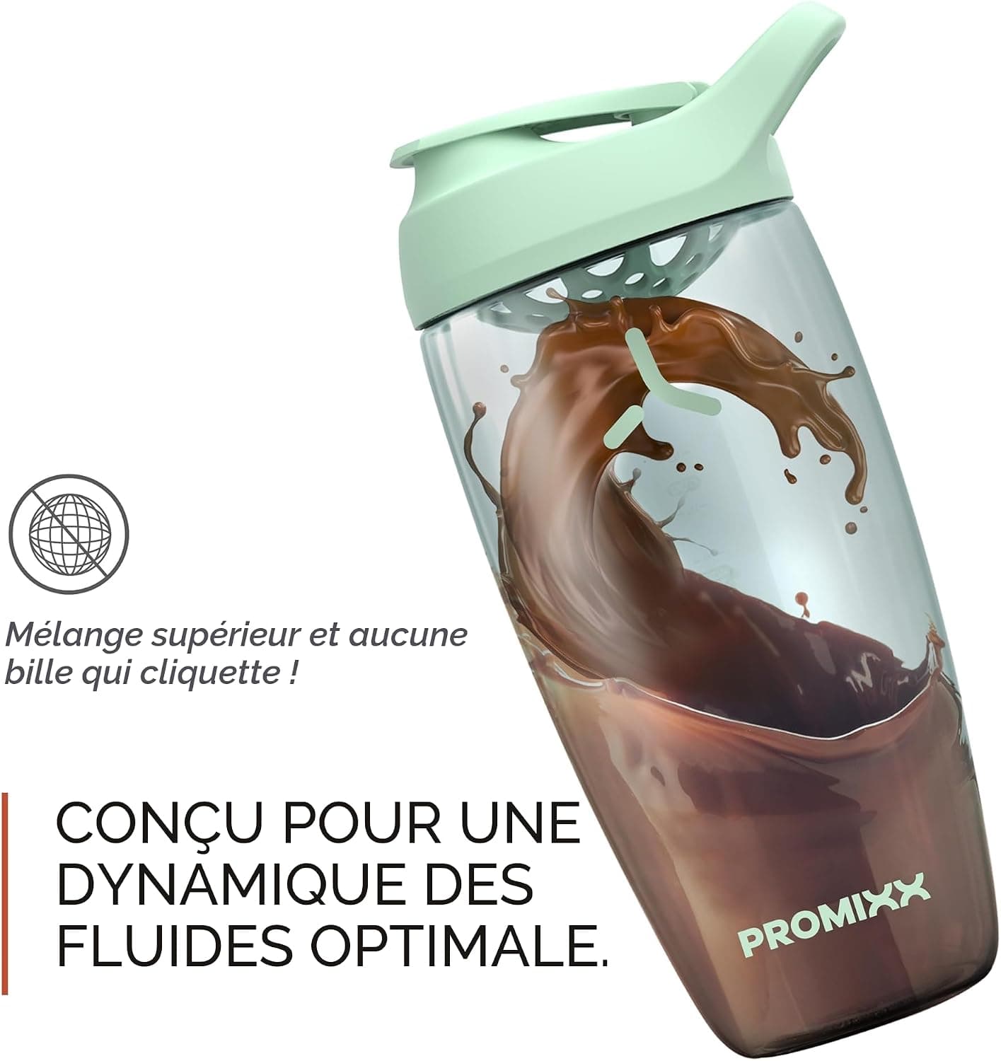 Promixx PURSUIT bouteille shaker de protéines de qualité supérieure pour shakes complémentaires – facile à nettoyer et durable, 950 ml, Bleu Nuit