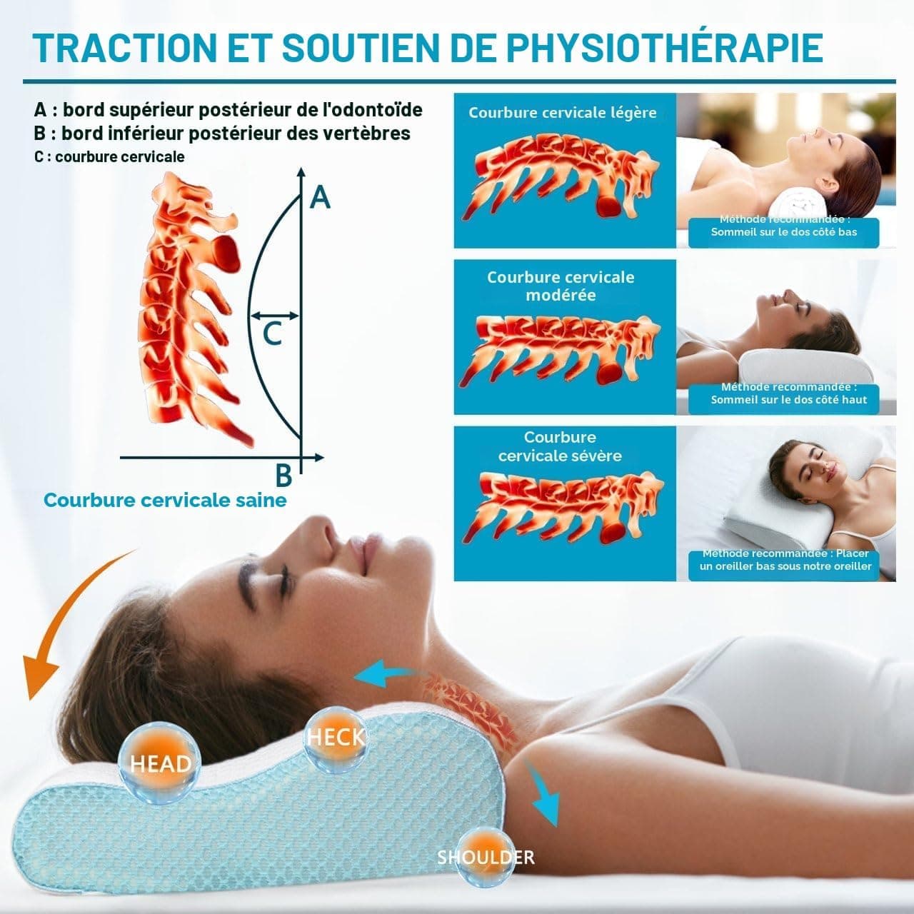 Oreillers de Cou Confortables pour soulager la Douleur avec Mousse à mémoire de Forme