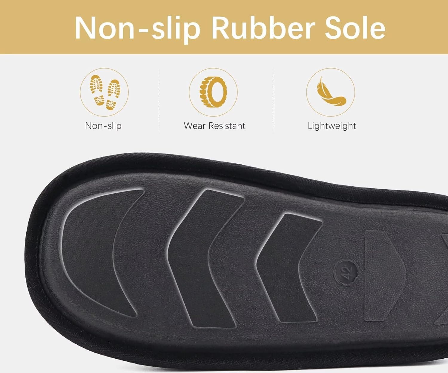 ONCAI Chaussons Homme Pantoufles à Hiver Chaussures Chaudes pour La Maison en Mousse à Mémoire de Forme, Laine en Peluche Doublée Avec Semelle en Caoutchouc Antidérapante Taille 40-49 EU