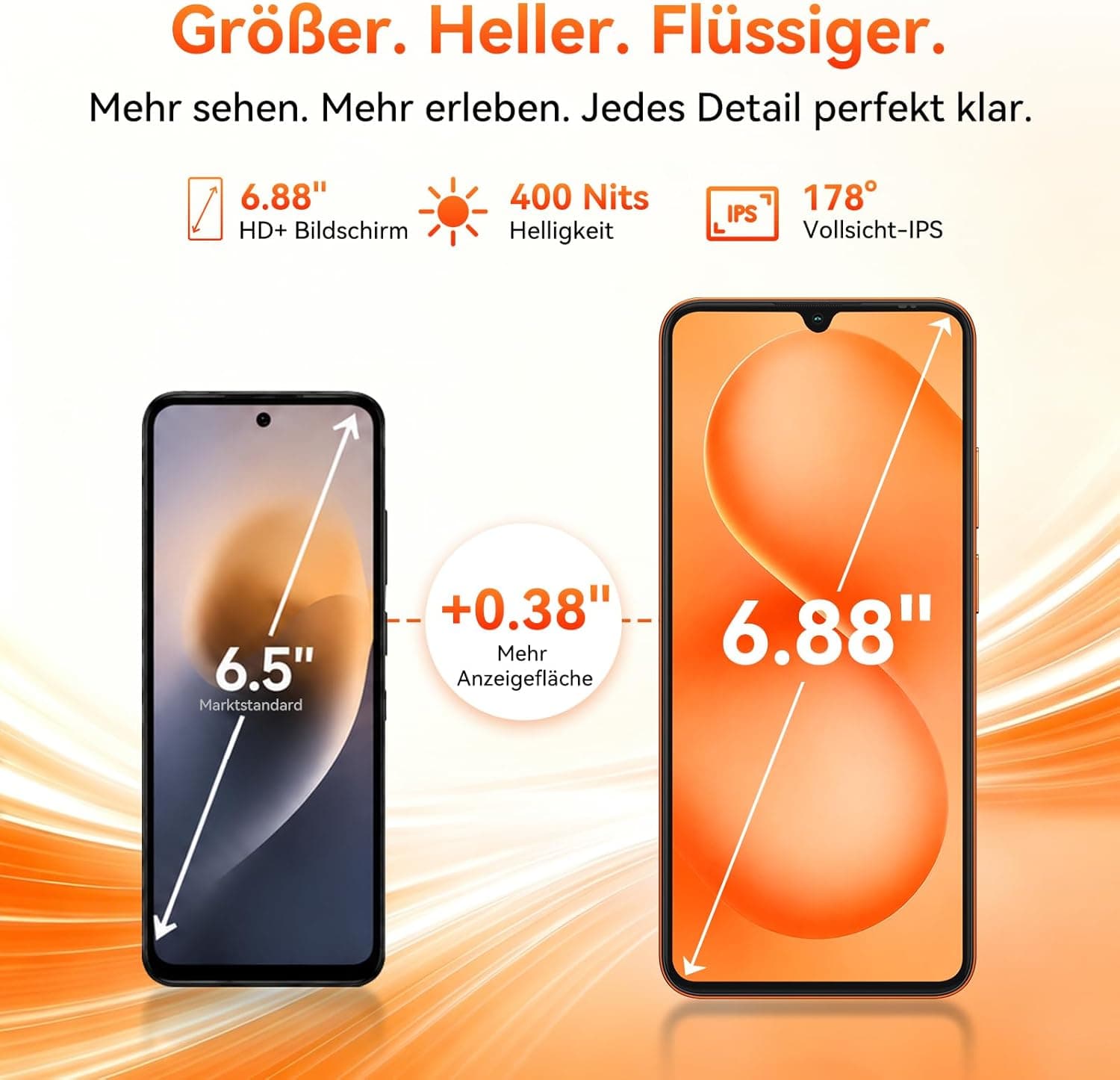 Blackview Wave 10C Telephone Portable 6,88" HD+, Smartphone Android 16, 16+32Go (ext 1To), Double SIM, 5000mAh, 32+13MP, Face ID/GPS/OTG, Compatible Orange, SFR, Bouygues, Free Mobile â Noir