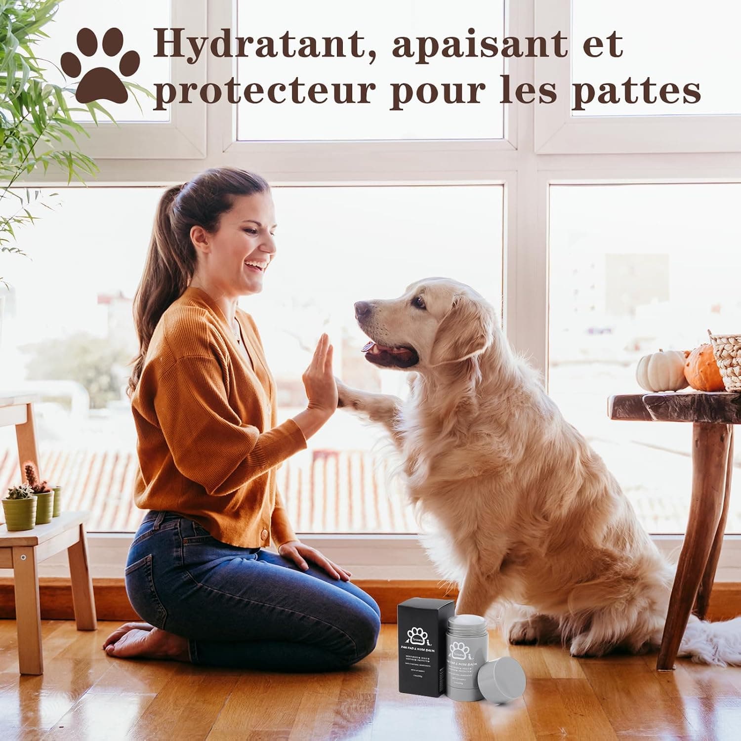 Baume Coussinet Chien Stick 68g -100% Bio & Naturel - Hydrate, Guérit, Protège Contre Neige, Sel, Pattes Craquelées & Nez - Creme Coussinet Chien - Chien Accessoires pour Pattes Protections