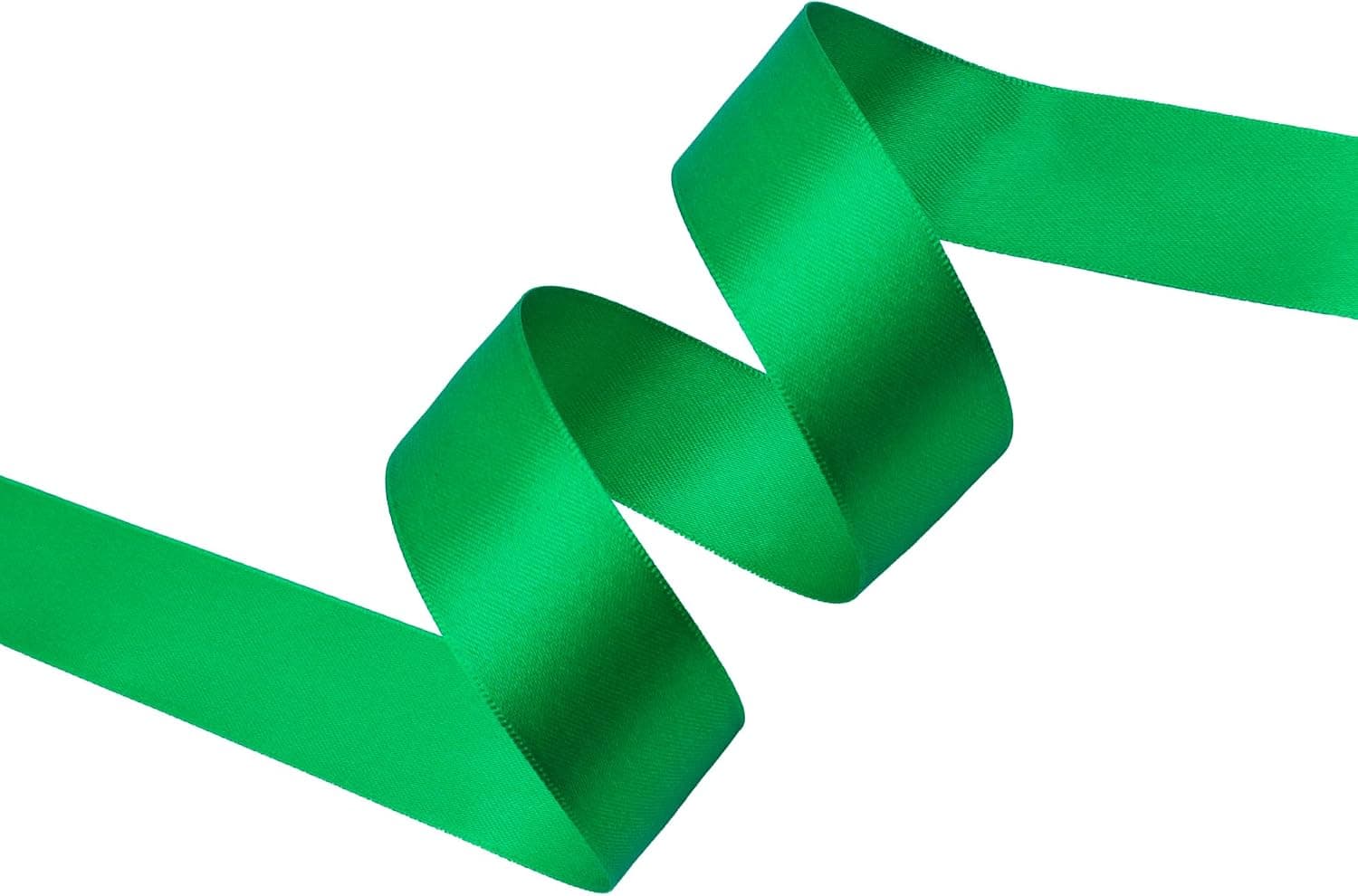 VATIN Ruban Satin 25mm x 25m Double face éclat satin Vert Ruban décoratif pour mariage, baptême et anniversaire