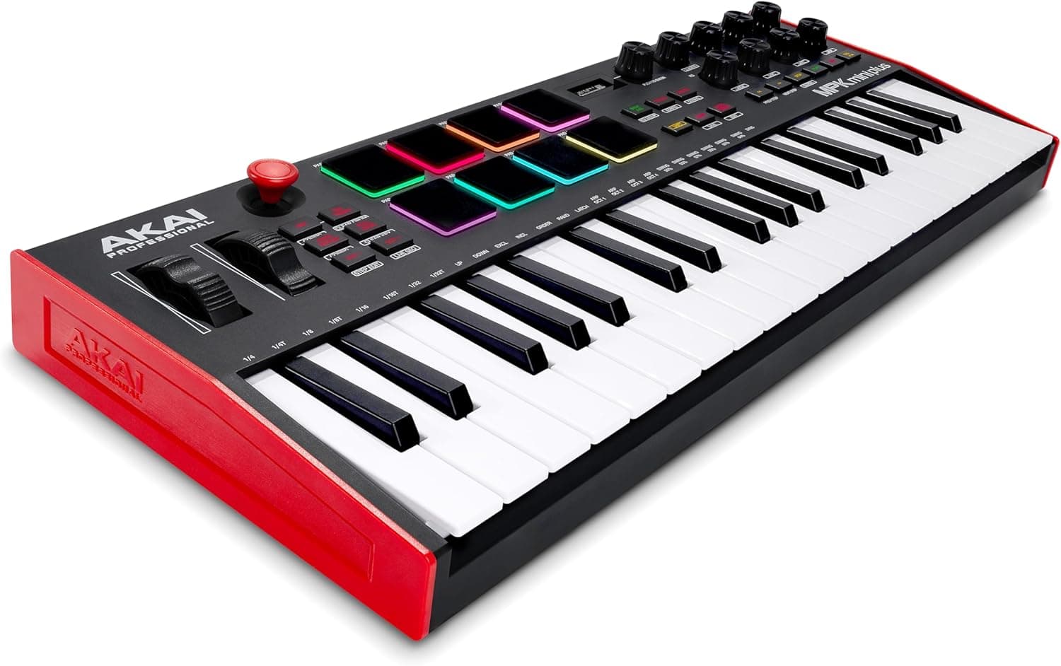 Akai Professional MPK Mini Plus Clavier MIDI USB 37 Touches | Touches Mini Sensibles à la Vélocité, 8 Pads MPC, Séquenceur 64 Pas, E/S MIDI/CV/Gate, Logiciels Inclus, pour Beatmakers