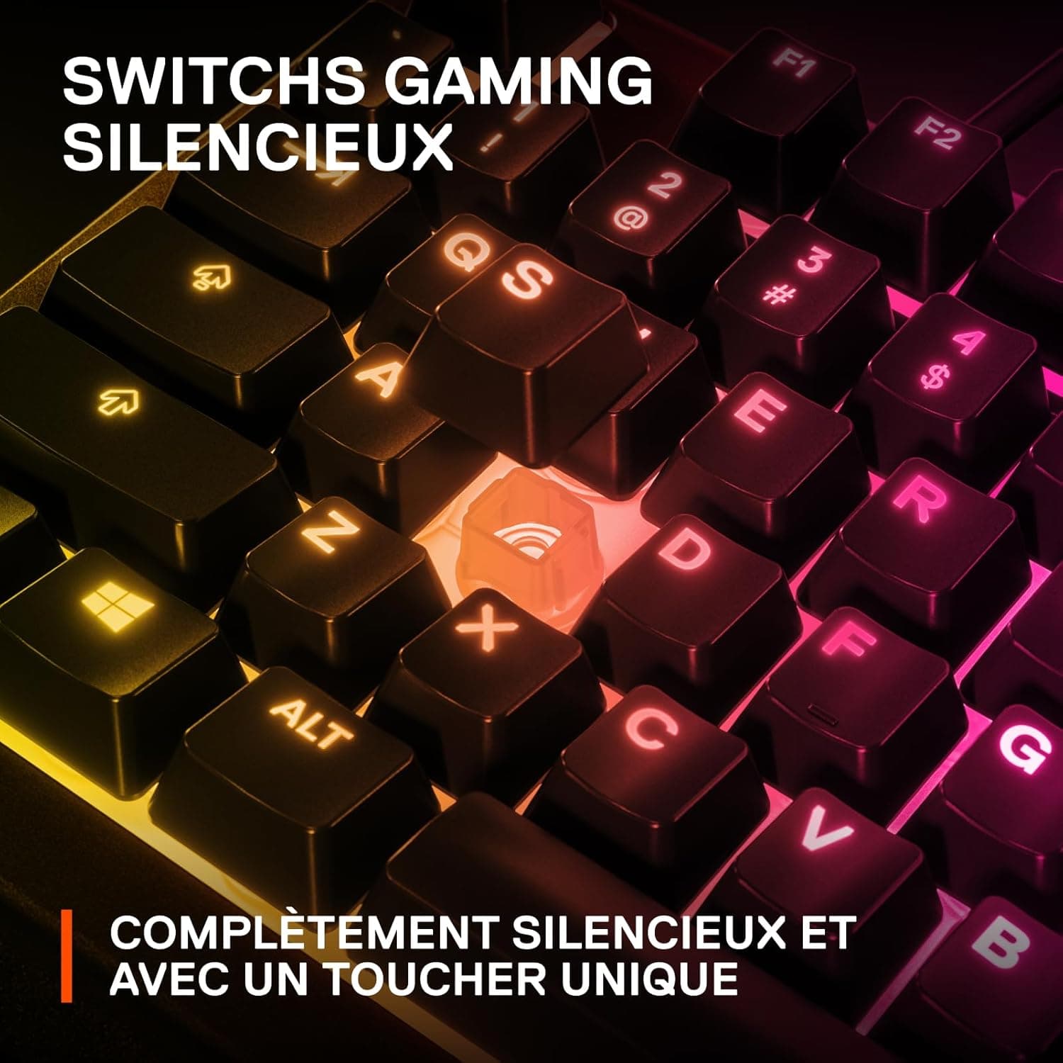 SteelSeries Apex 3 - Clavier de Gaming - Illumination RVB sur 10 Zones - Repose-Mains Magnétique Premium - Agencement Français AZERTY