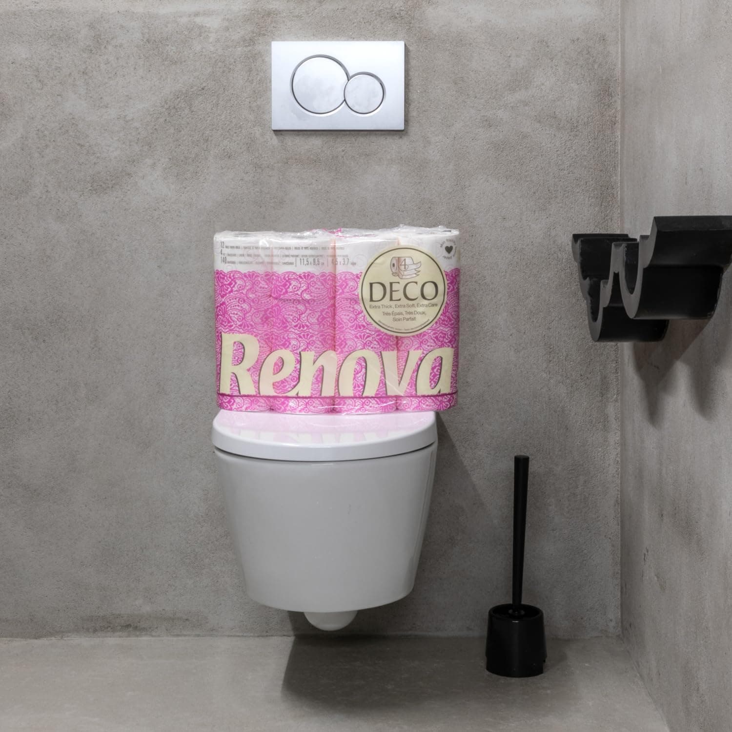 Renova Papier Hygiénique Deco|12 rouleaux|Décoré|Confort|4 plis (Lot de 2)