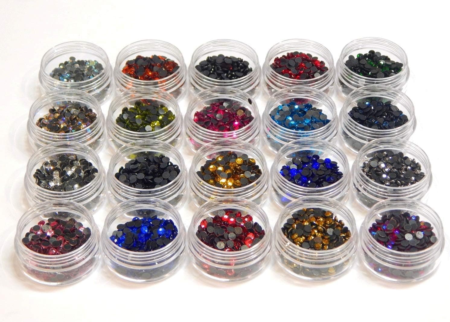 Perlin Hotfix Lot de 20 strass thermocollants en verre avec boîte de rangement et strass, 2,6mm ~ 3mm SS10