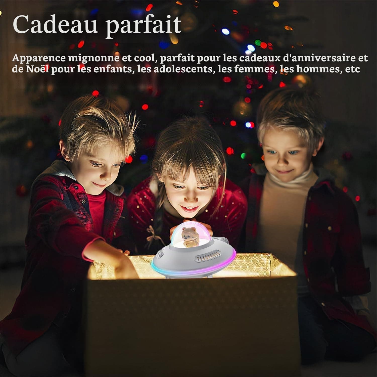 Enceinte Bluetooth avec Veilleuse LED RGB, Lampe de Chevet Sans Fil | Cadeau Anniversaire pour Garçon, Homme,Ado Enceinte Portable avec Lumière d'Ambiance, Déco Chambre Gaming,USB AUX Carte TF