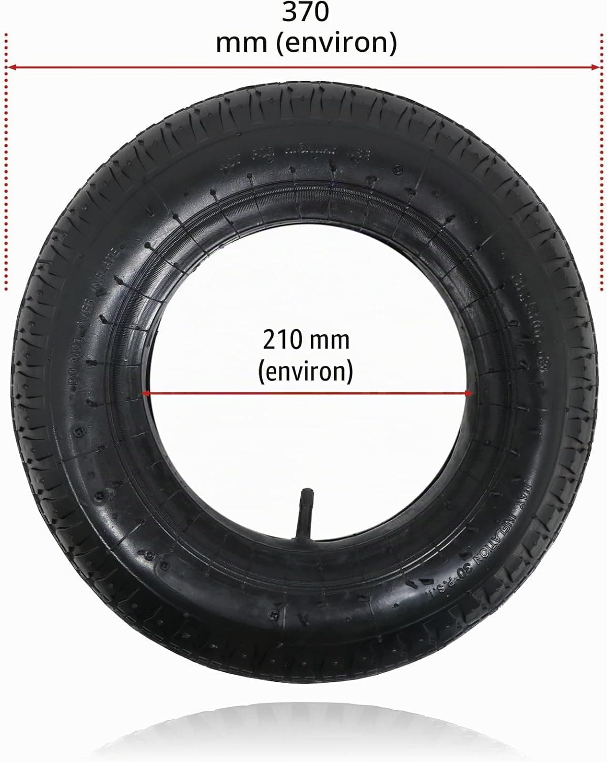 SPARES2GO Pneu de remorque et chambre à air (3,50–8, 35 PSi)