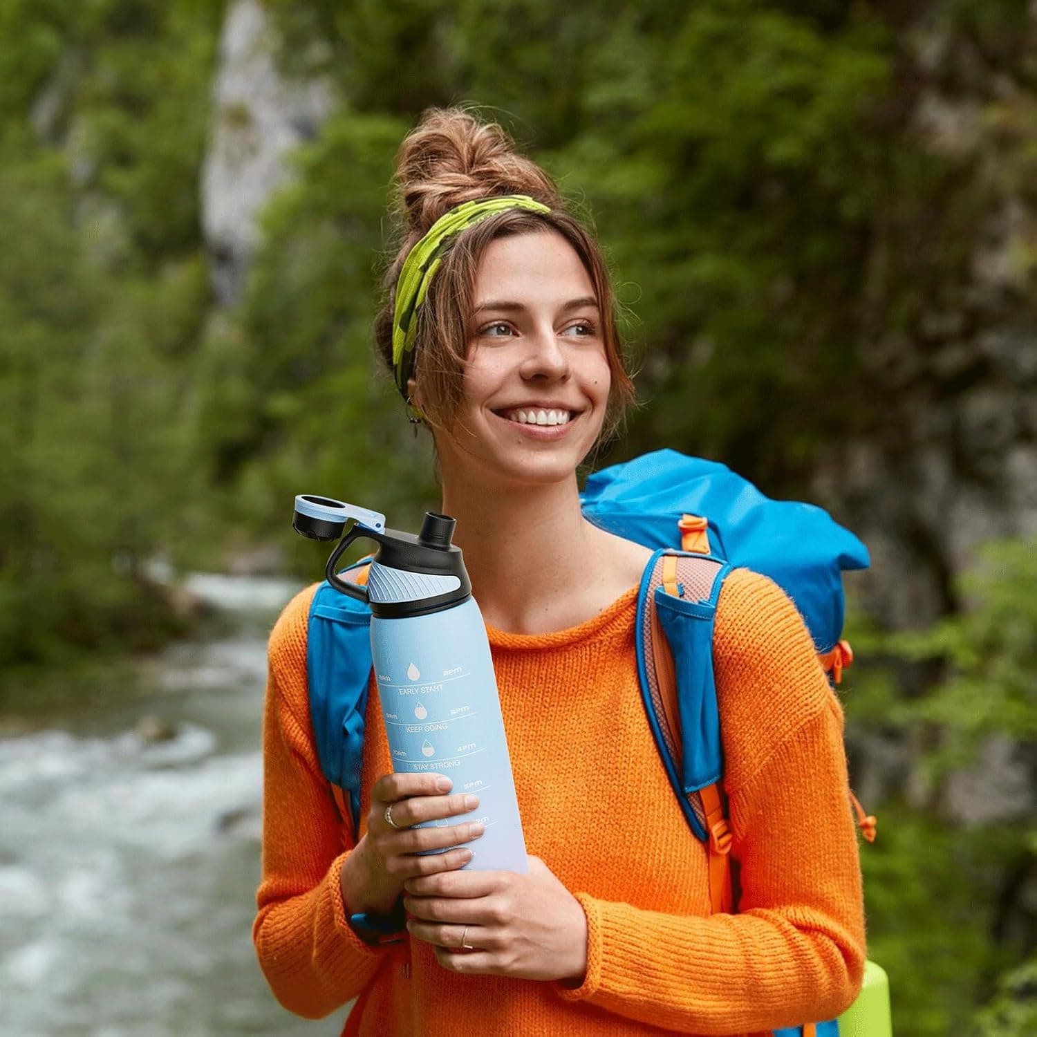 Fjbottle Bouteille d'Eau 1L Couvercle Magnétique Étanche