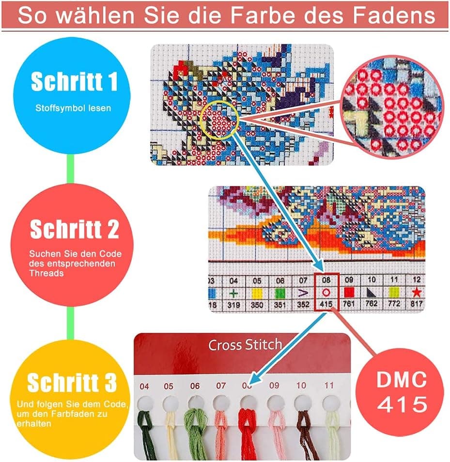 Leczany Kits de point de croix estampé bricolage 11CT couture gamme complète de kits de démarrage de broderie pré-imprimés pour les débutants - Femme aux grands yeux va 37x50cm