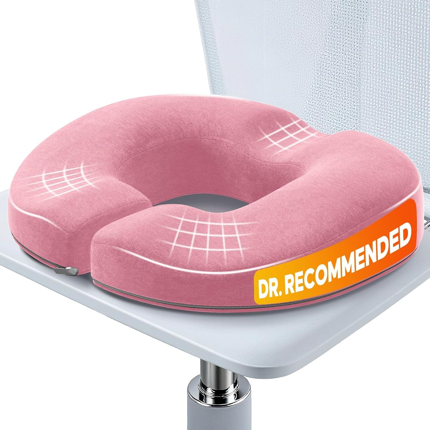 Benazcap Coussin Donut pour Chaise de Bureau, Siège de Voiture, Fauteuil Roulant, Coussin de Siège en Mousse à Mémoire de Forme par des Innovations Ergonomiques pour Sciatique, Grossesse, Post-Partum