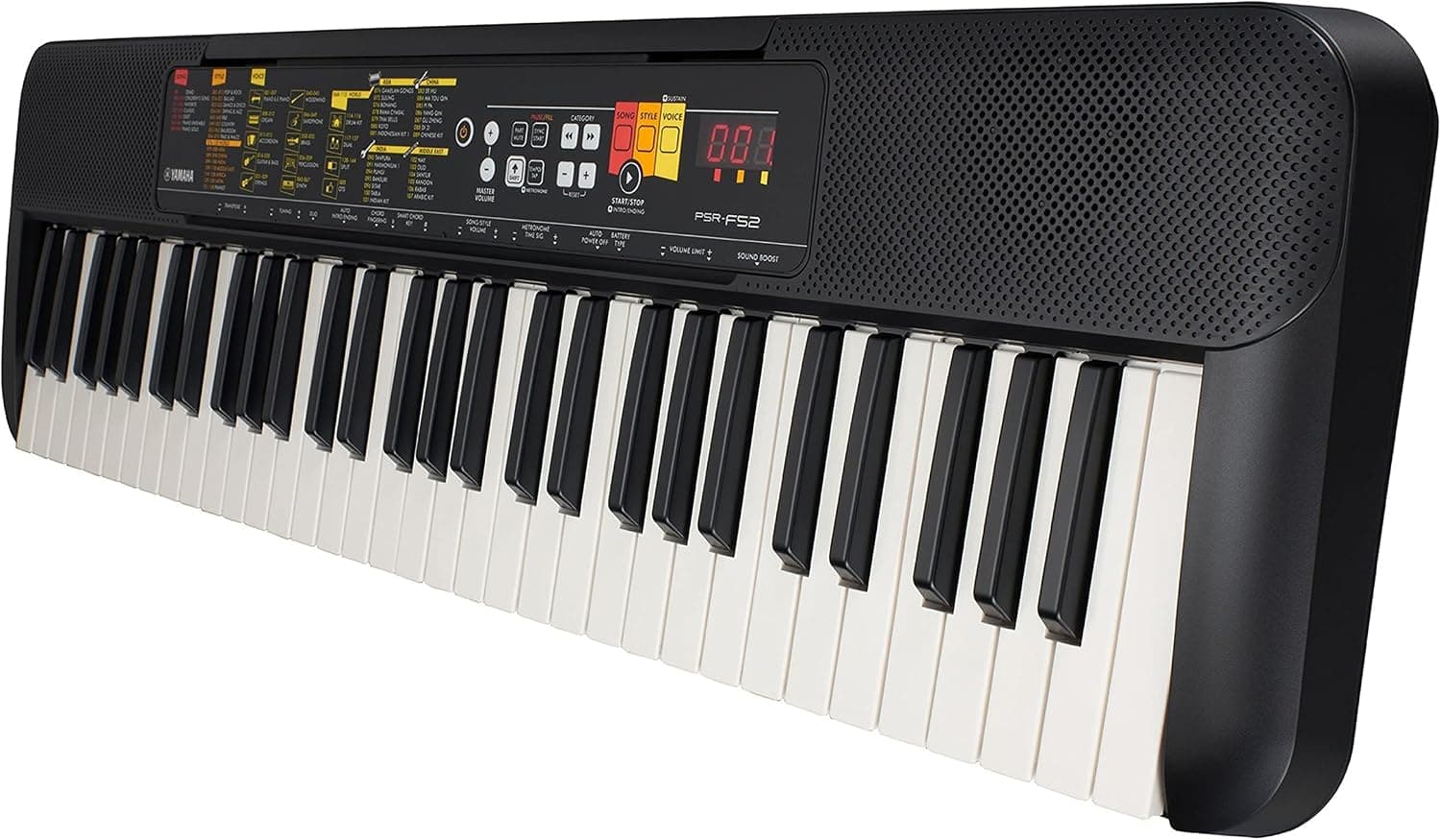 Yamaha PSR-F52 Clavier Arrangeur - Un clavier compact pour les débutants avec 61 notes, 144 sonorités d'instruments et 158 styles. finition en noir