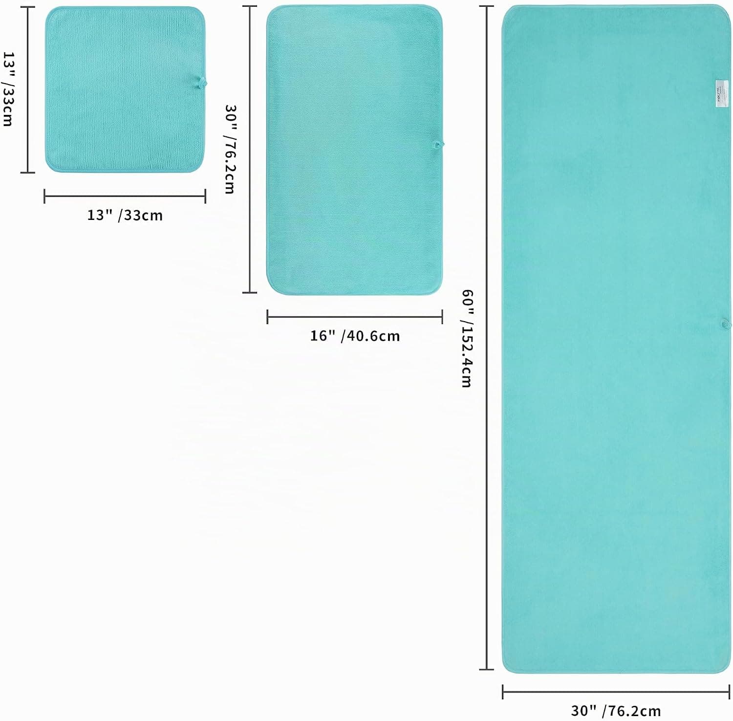 POLYTE Lot de 6 serviettes de bain surdimensionnées en microfibre non pelucheuses, à séchage rapide, 152,4 x 76,2 cm, turquoise