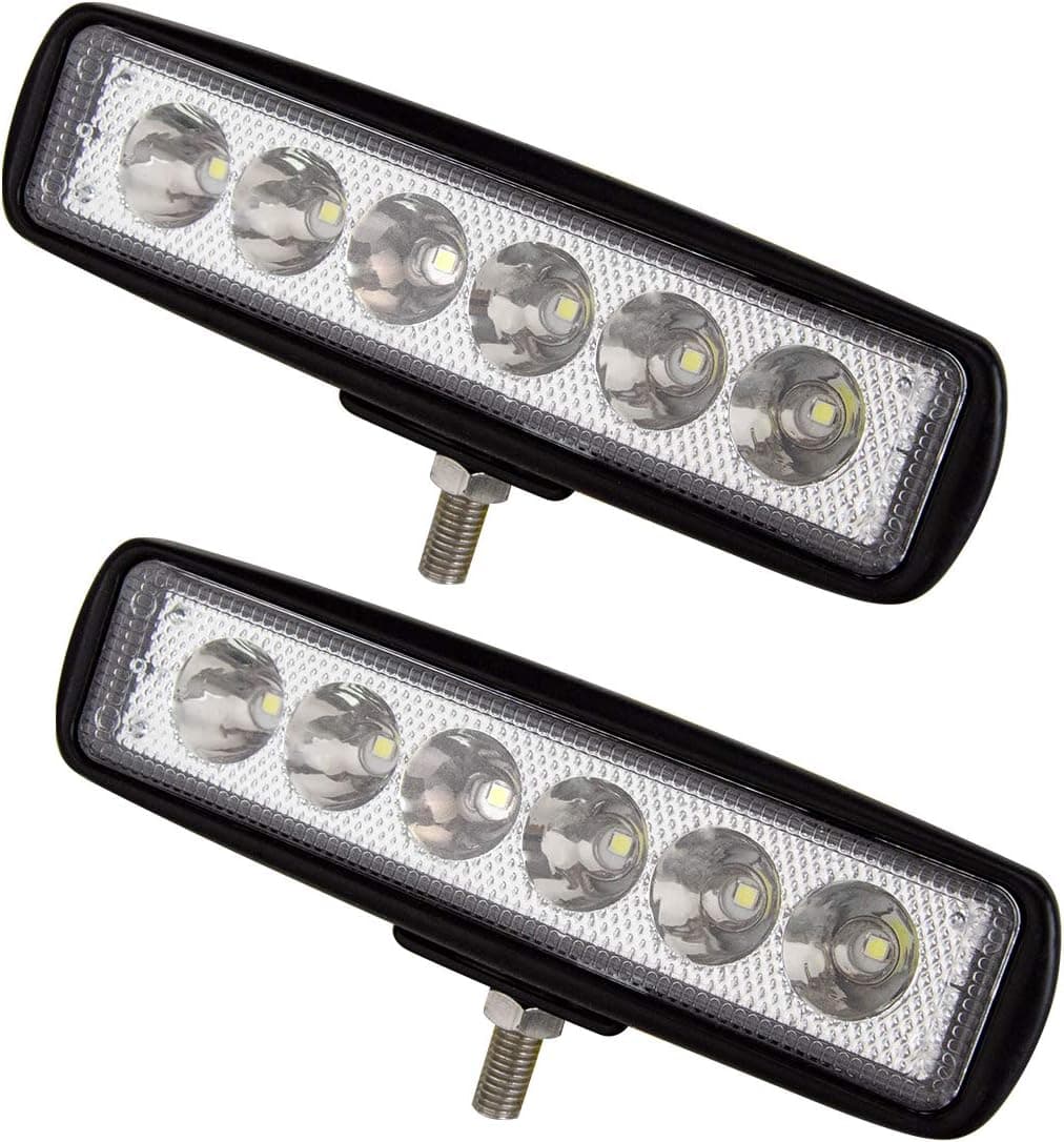 PICAA Phare de Travail LED, 2 PCS 6 Pouces 18W Étanche Spot Projecteur LED | longue portée, Feux de Travail, 12V 24V, hors route pour Voiture 4x4 Truck ATV SUV Camion Tracteur Moto