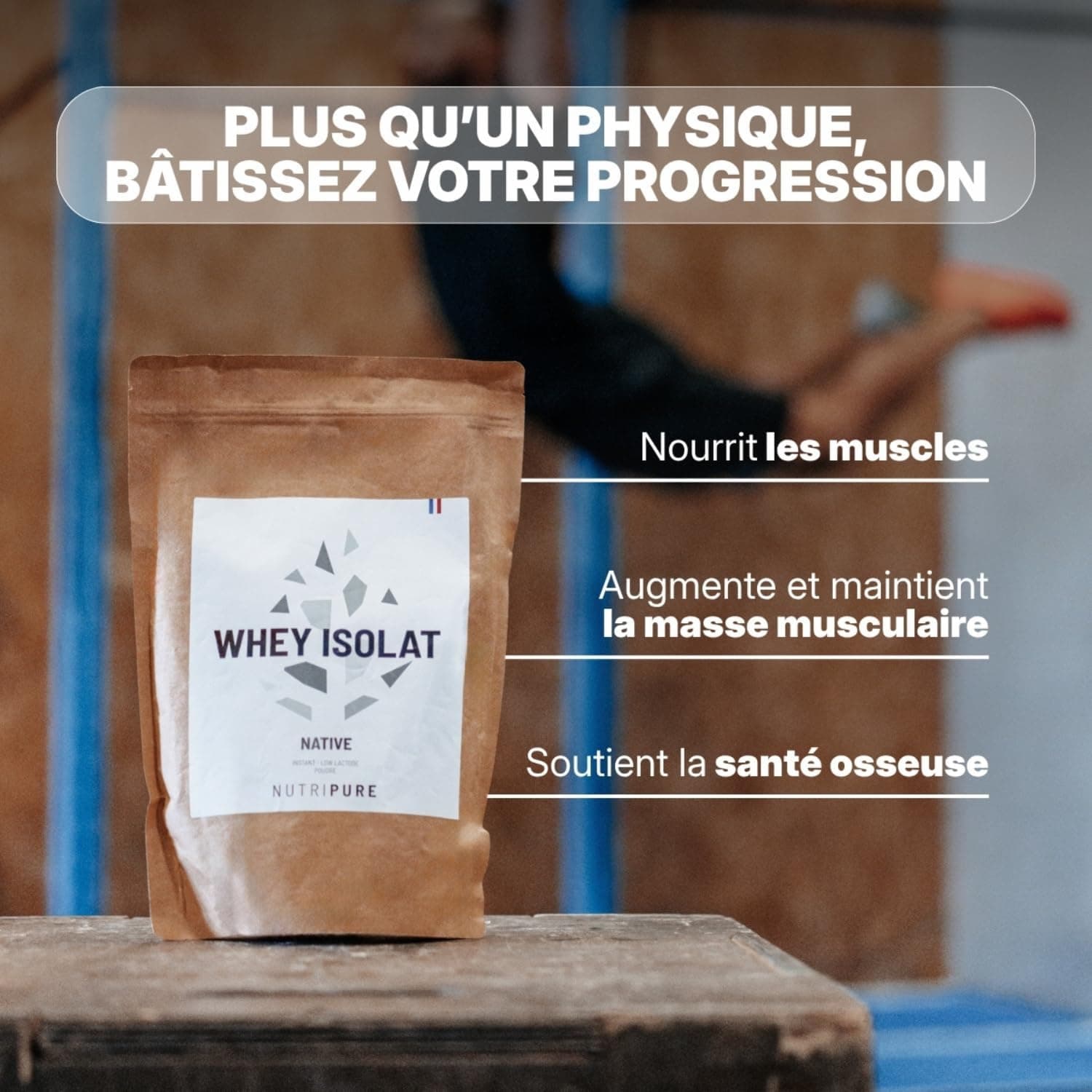 Nutripure - Whey Isolate Native - 28g de Protéines - Goût Neutre - 2 kg | Développement Musculaire, Prise de Masse & Sèche - Lait Français - 20% BCAA, 41% EAA - 66 Portions - Made in France