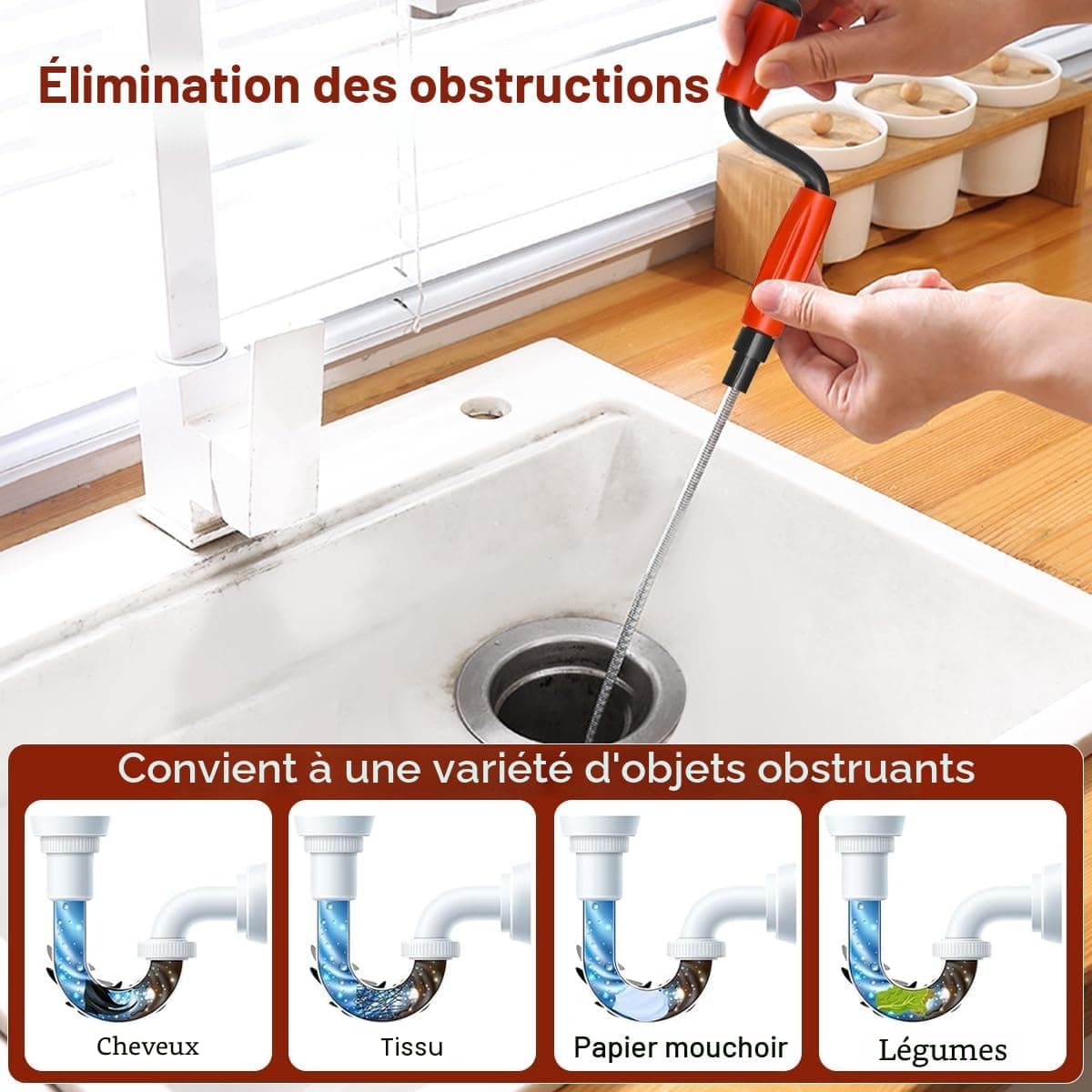 Furet Deboucheur Canalisation, Furet Canalisation 5 m x 6 mm
