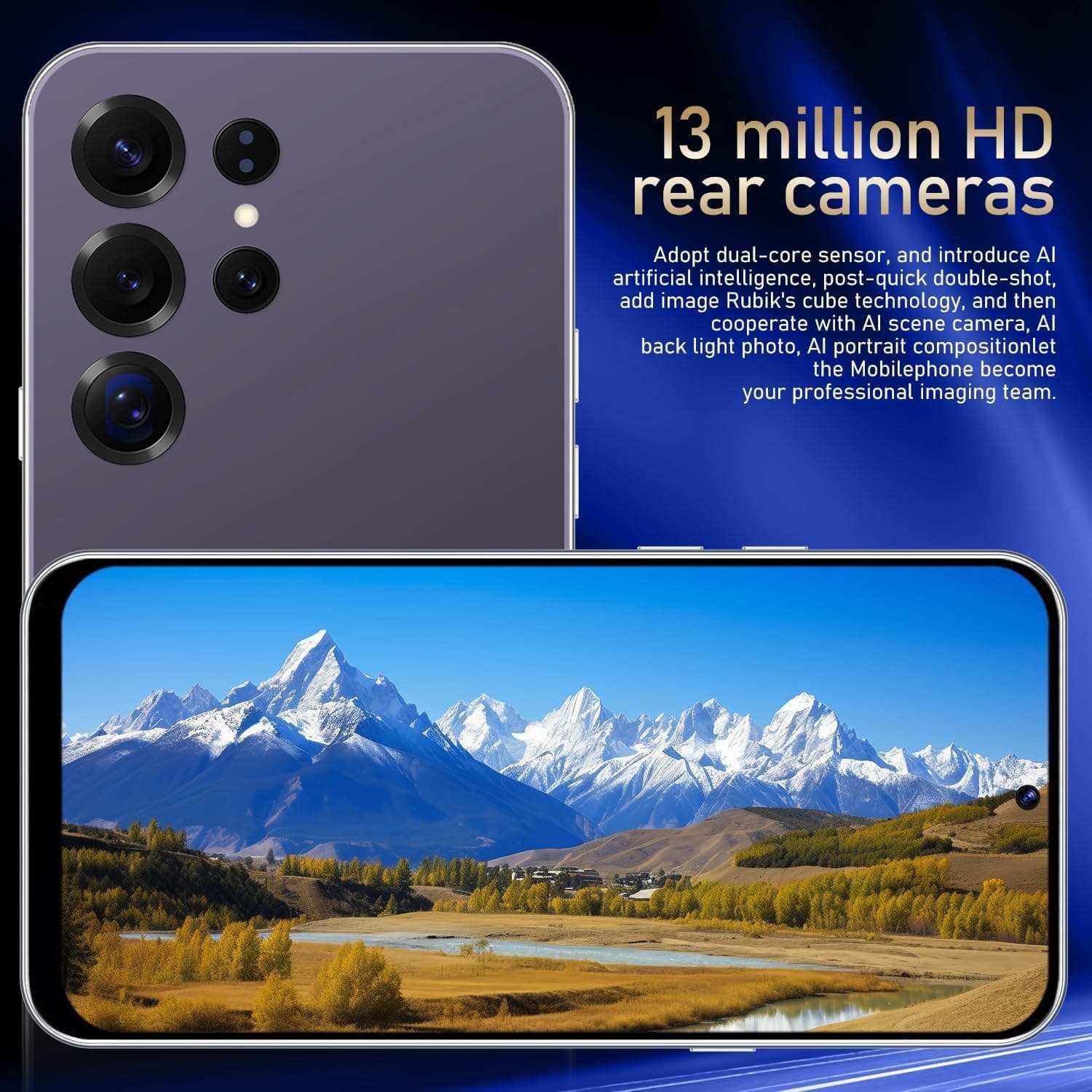 4G Smartphone déverrouillé, Android 12.0 Téléphones Mobiles avec écran HD + 6,6 '', 4GB + 32GB ROM / 256GB SD, 4G Double SIM Double Caméra, ID Visage + WiFi+GPS+OTG (Pink)