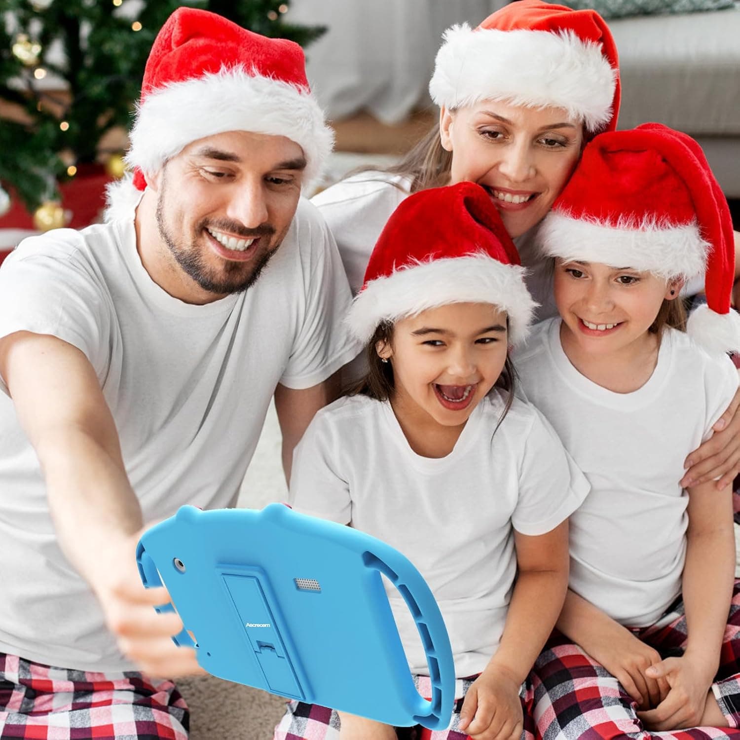 ascrecem Tablette Enfants 7 Pouces Tablette Tactile Enfant avec WiFi 2Go RAM 32Go ROM Android Tablette Educative avec Contrôle Parental Jeux Éducatifs Étui Antichoc de 3-14 Ans Garçon Fille (Bleu)