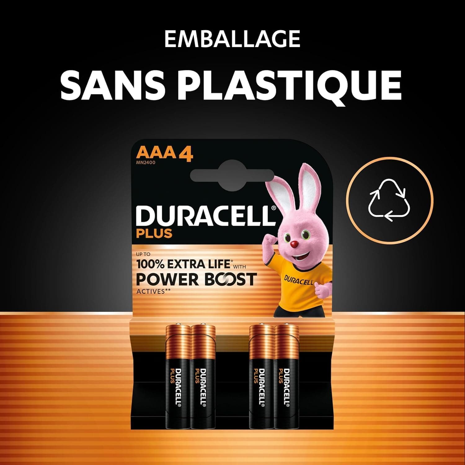 DURACELL AAA Plus Piles Alcalines (Lot de 24) 1.5V, LR03 | Durent jusqu’à 100% plus longtemps - Actifs POWER BOOST - Manettes De Jeu, Appareils Photo - 100% Recyclable