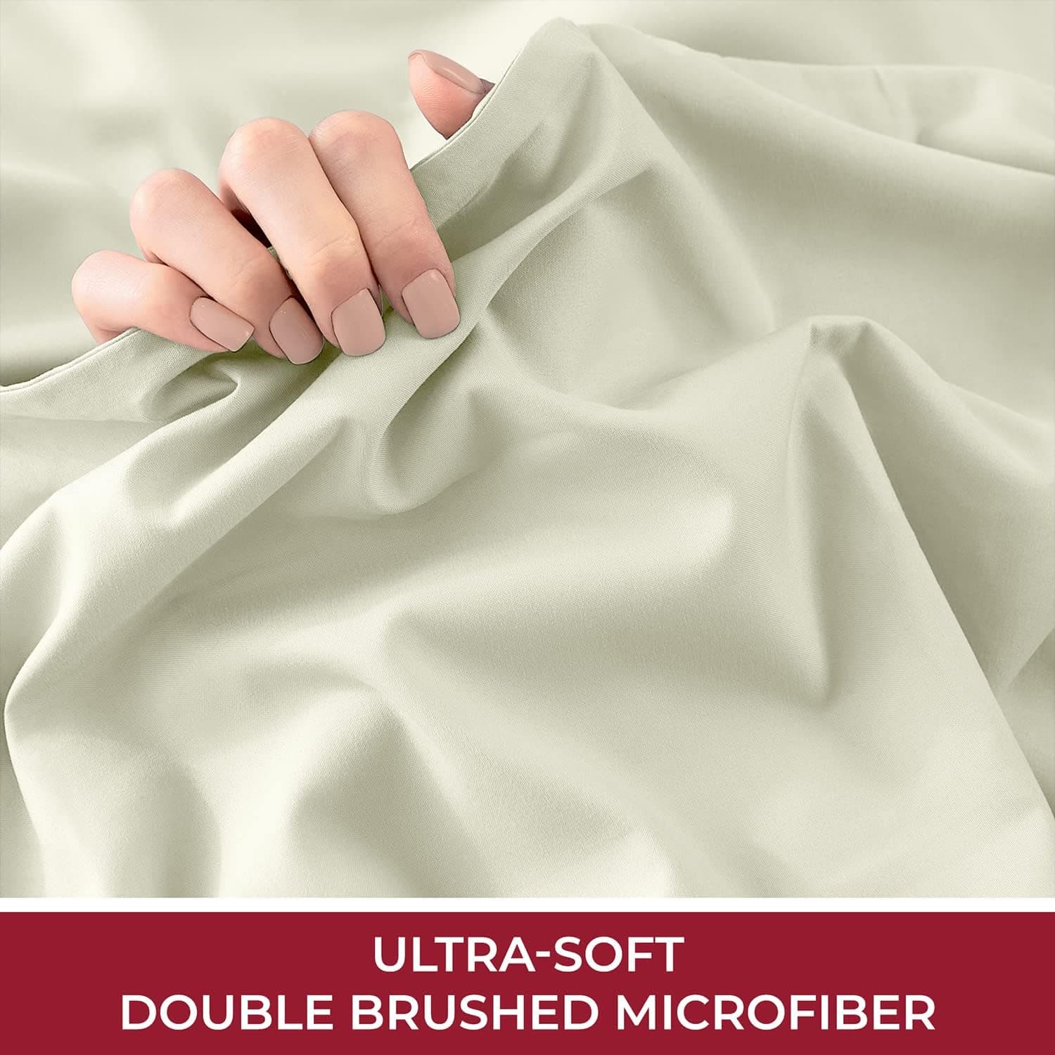 Mellanni Drap Housse - Doux, Résistant, Anti-Plis, Élastique Tout Autour - Twin XL, Ivoire