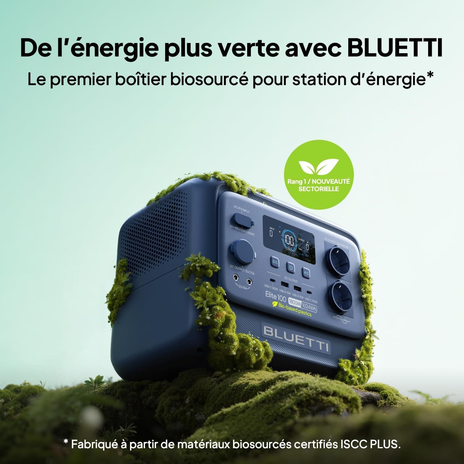 BLUETTI Elite 100 V2 Biomatériau 1024Wh Générateur Électrique Portable | Coque écologique 35% plus compacte. Batterie LiFePO4. Pour camping et pannes de courant.