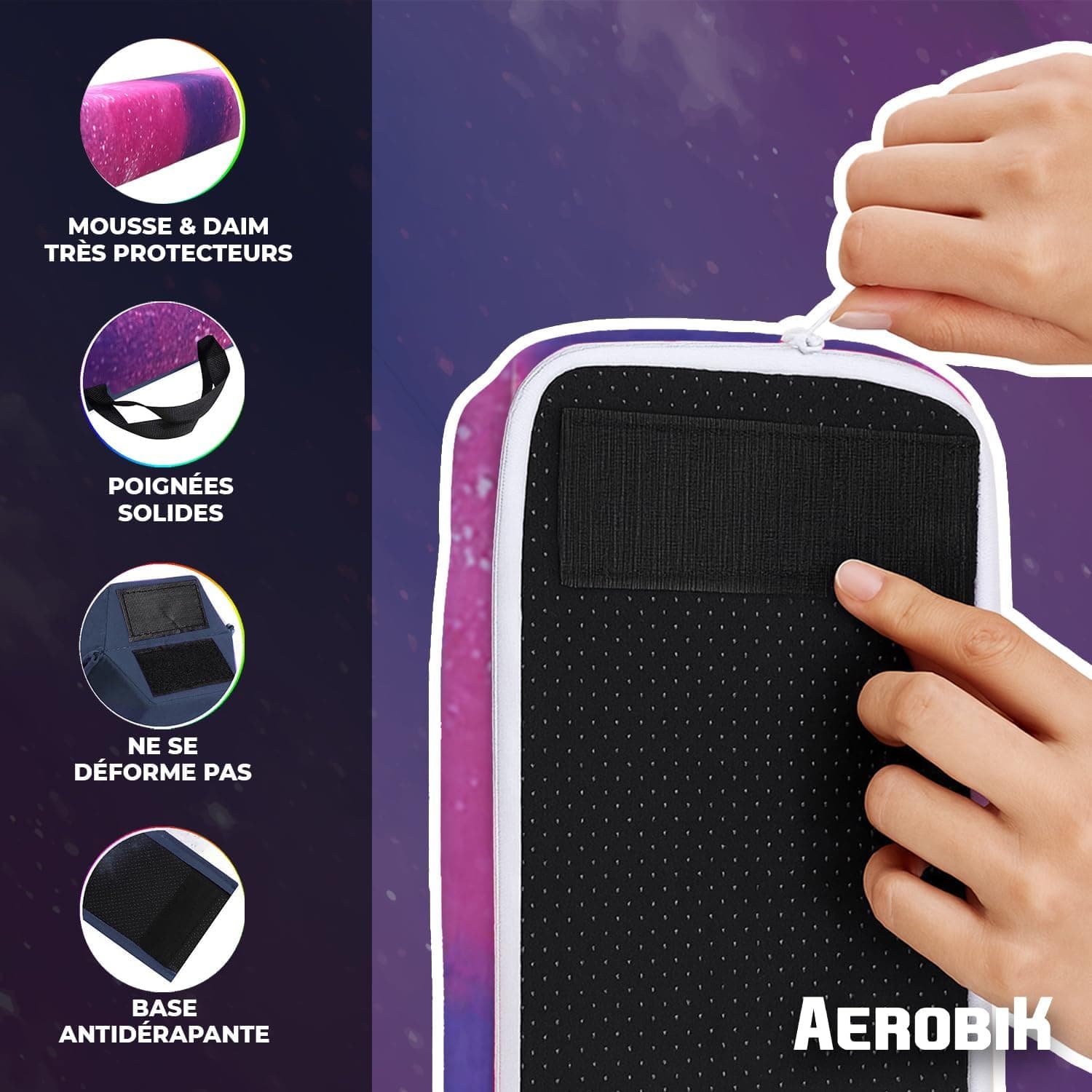 Aerobik | Housse Poutre Gymnastique Enfant Galaxy 240x10x6 cm | Housse de Remplacement Zip en U Lavable | Compatible Poutre Gym avec Housse Amovible | Ăquipement Gym Enfant | Original Corner