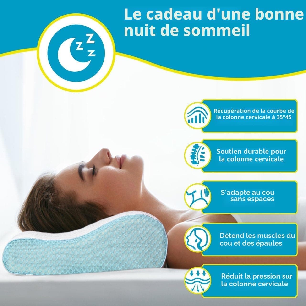Oreillers de Cou Confortables pour soulager la Douleur avec Mousse à mémoire de Forme