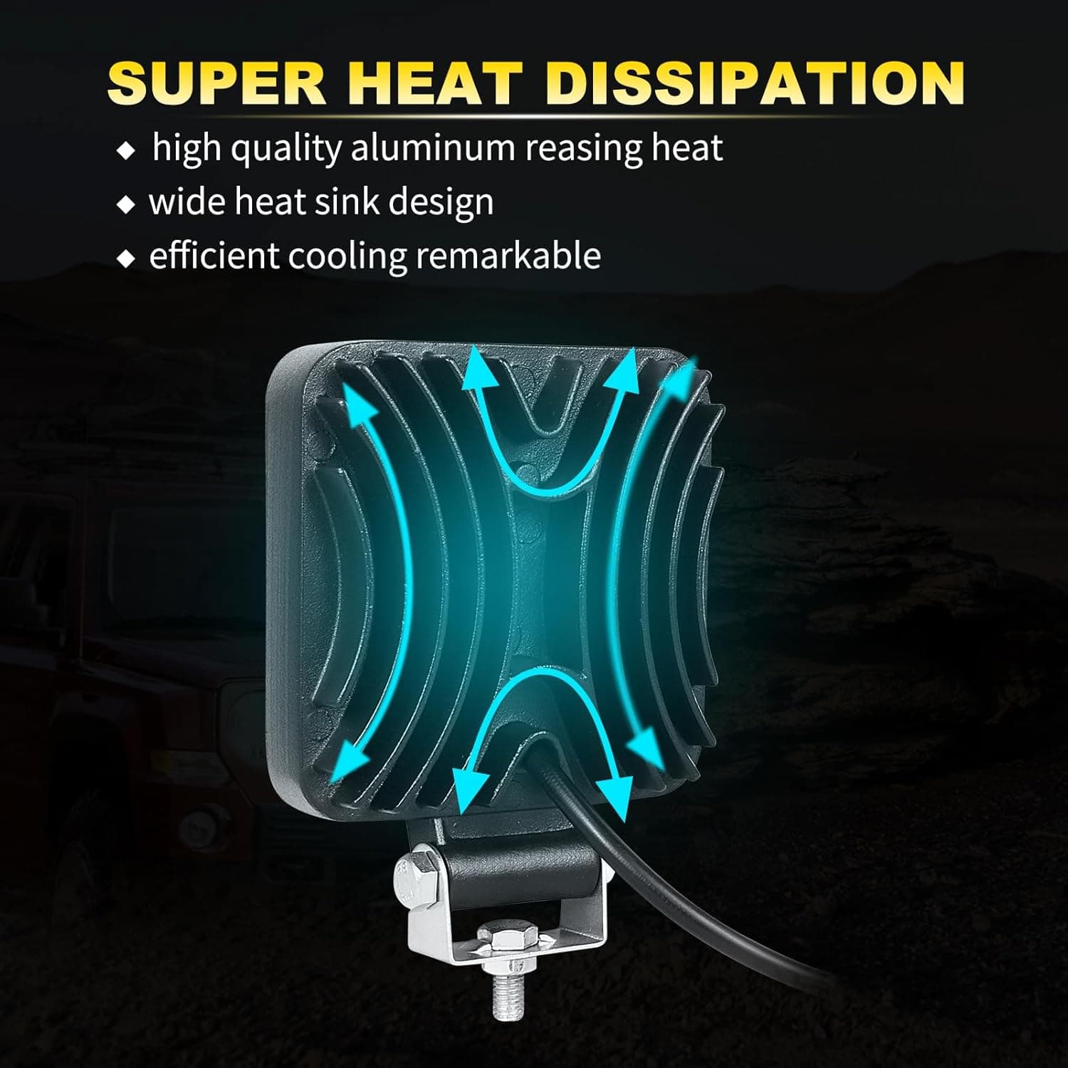 Willpower 2PCS Phare de Travail LED 3.3'' 48W Projecteur LED 12V 24V Etanche IP67 Spot Feux Antibrouillard pour 4x4 Voiture Camion Tracteur SUV Bateau Quad Vehicule